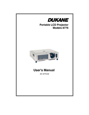 Page 1
401-8776-00
 Portable LCD Projector
Models 8776
User's Manual 