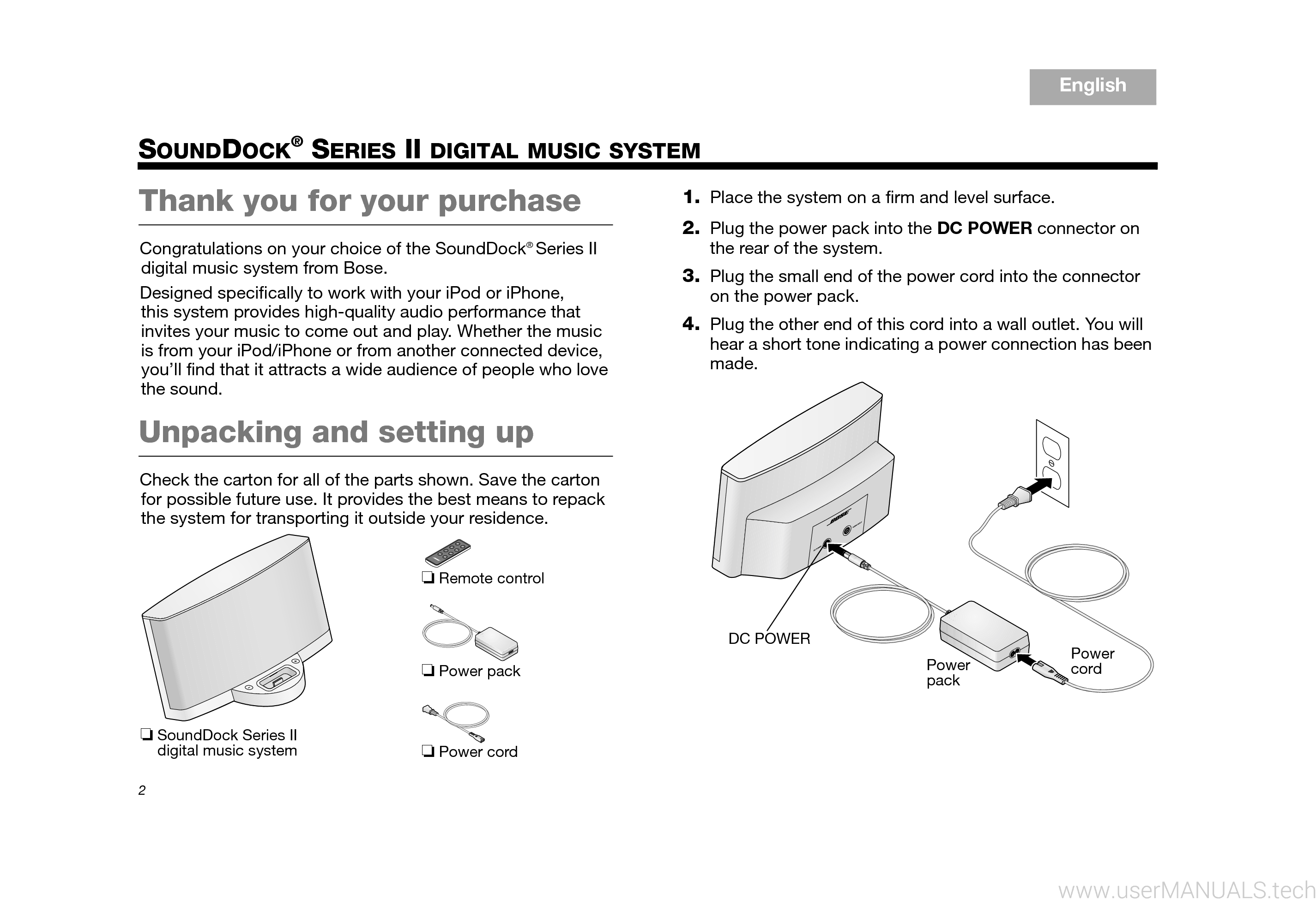 Bose Sounddock 2 Instruction Manual