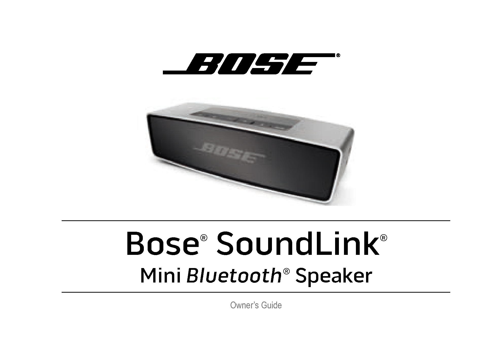 Bose SoundLink Mini Bluetooth speaker User Manual