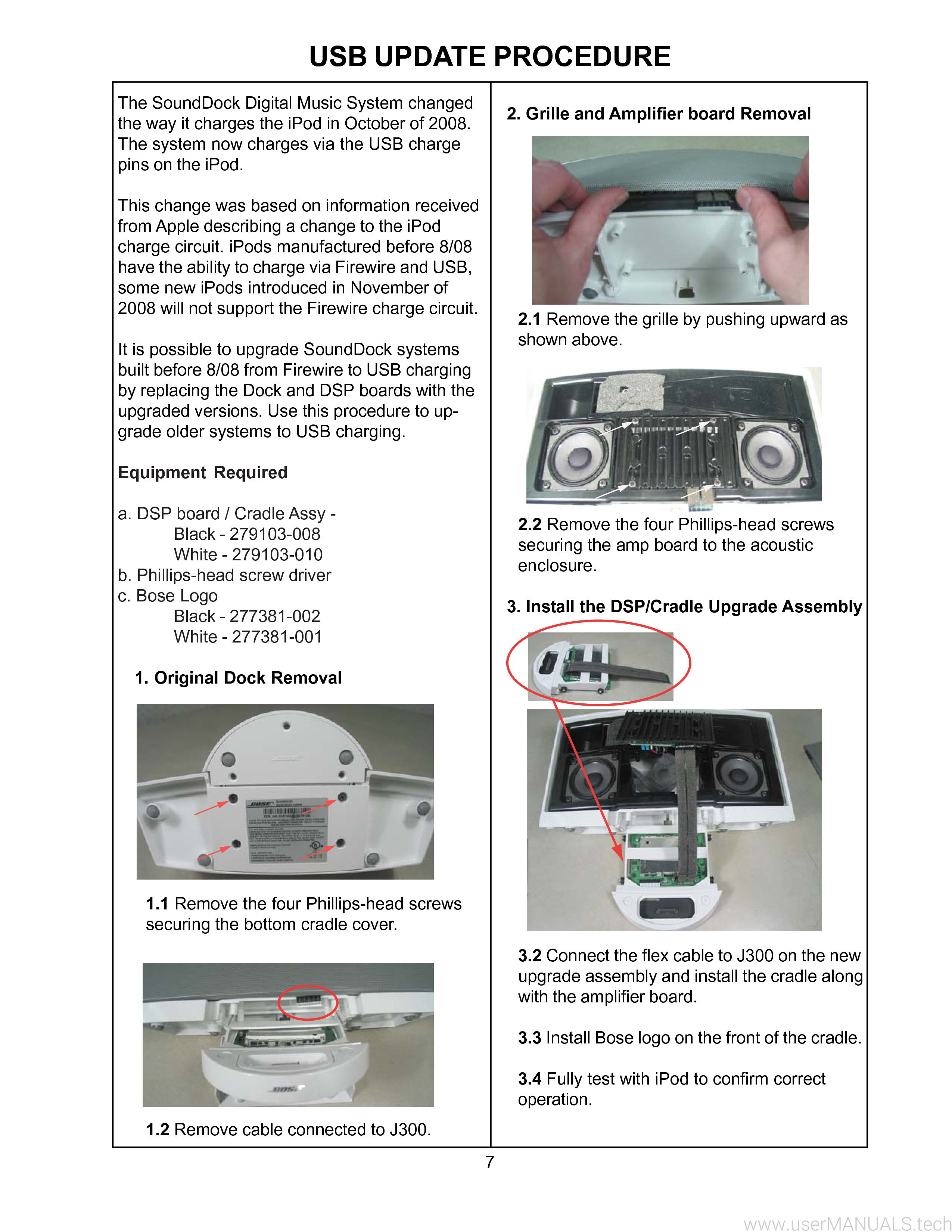 Bose Sounddock 1 Service Manual