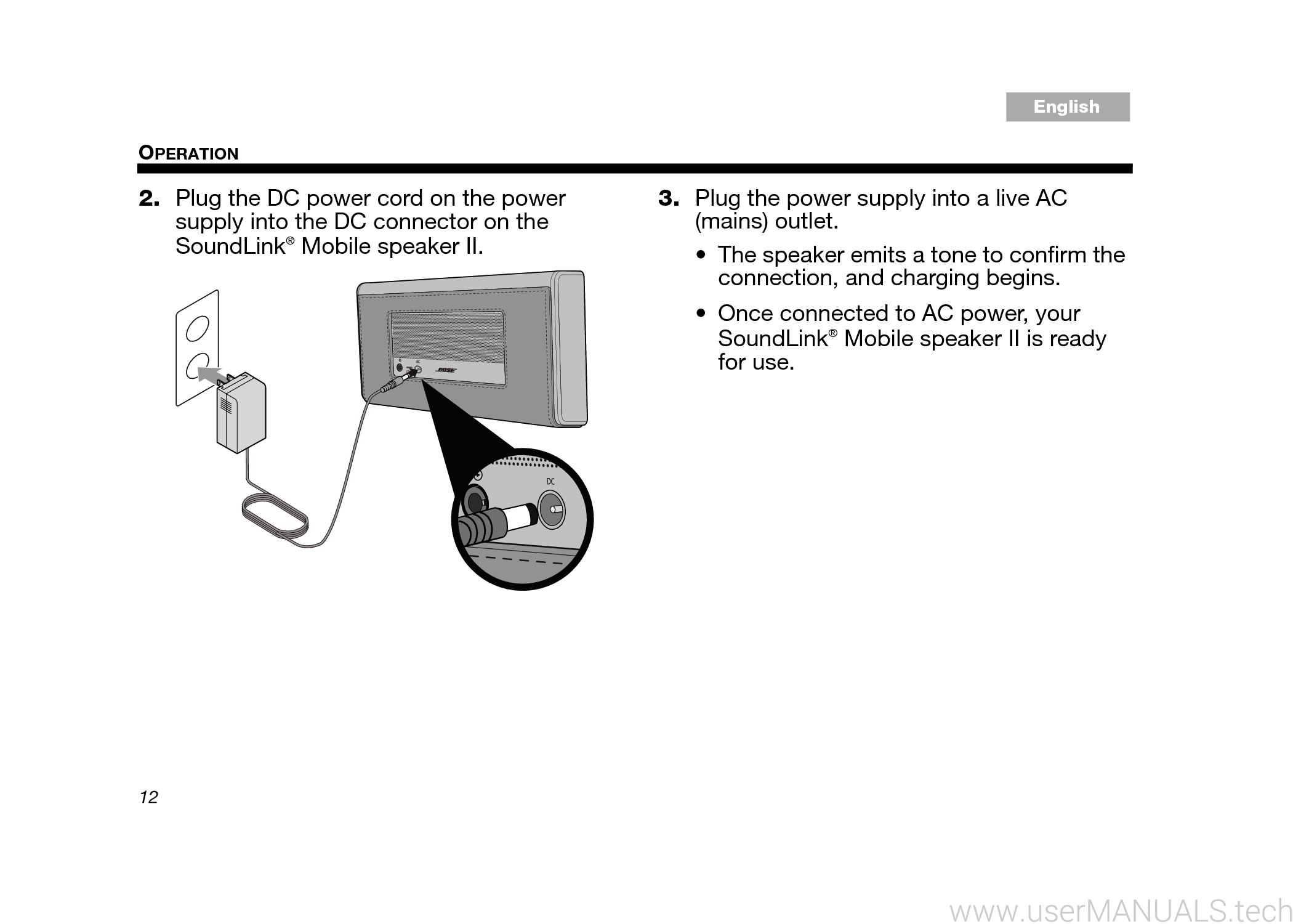 Bose Soundlink 2 Instruction Manual, Page: 2