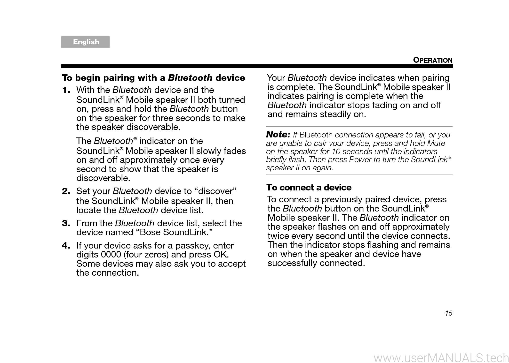 Bose Soundlink 2 Instruction Manual, Page: 2