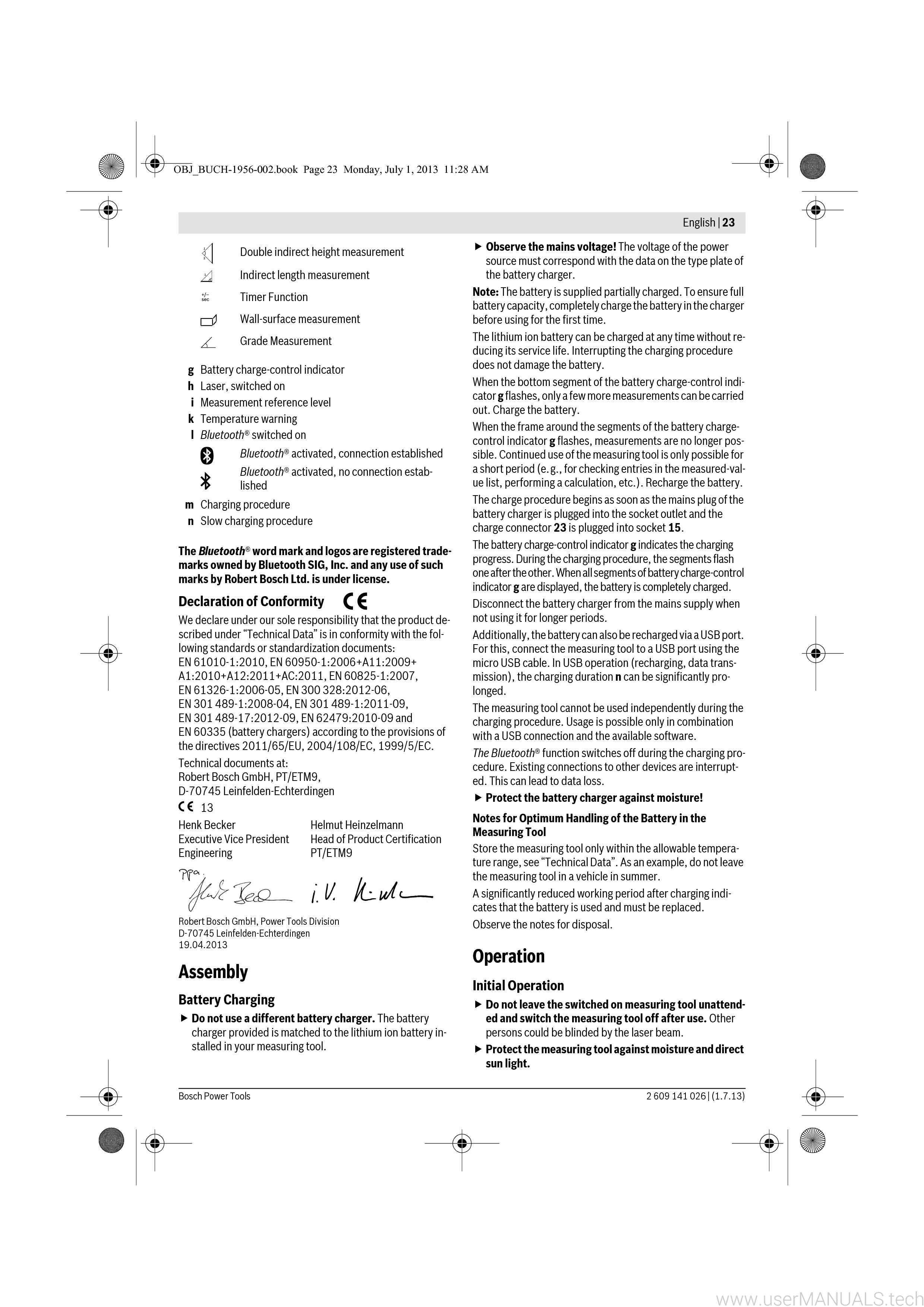 Bosch Glm 100 C Manual, Page: 2