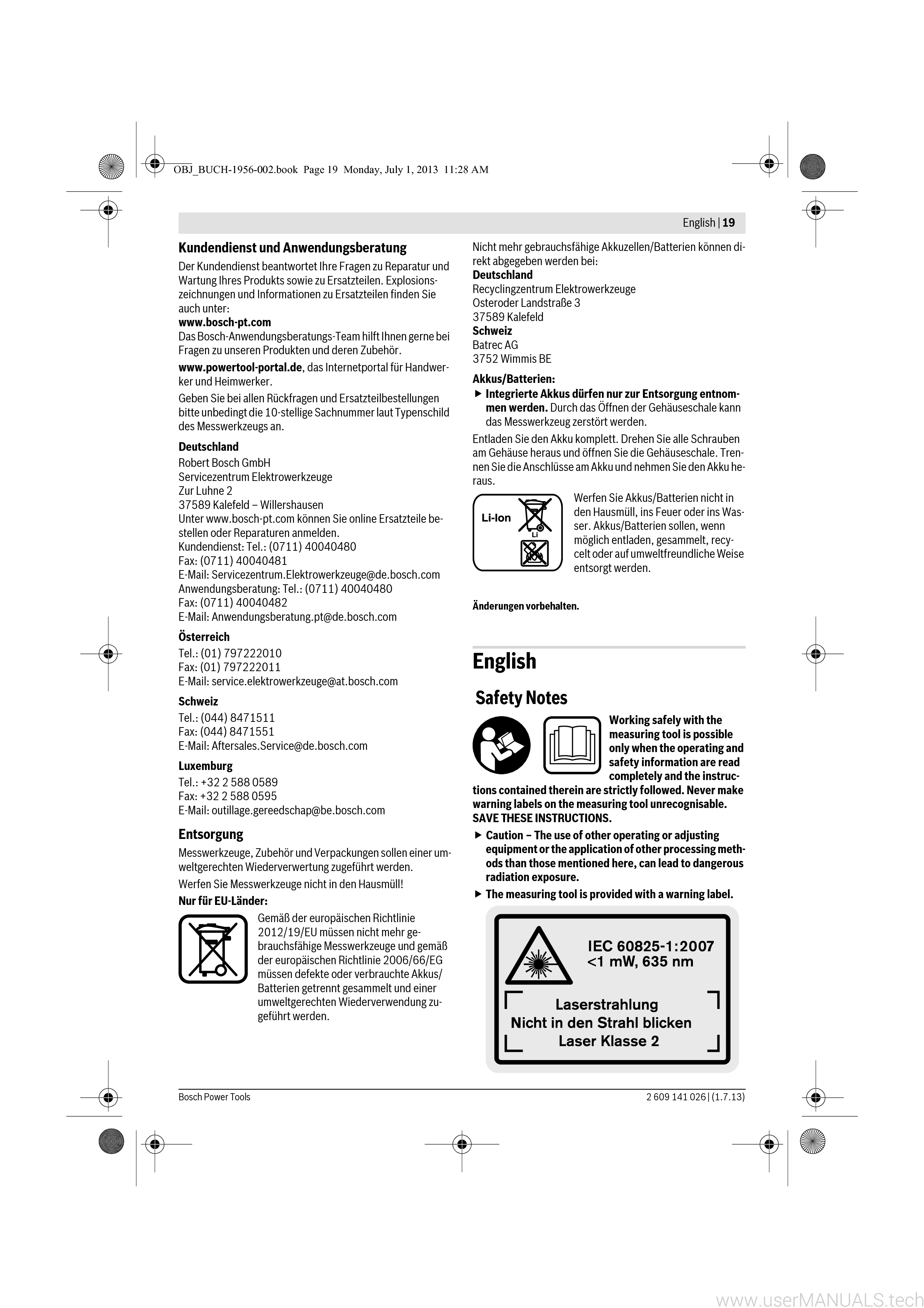 Bosch Glm 100 C Manual