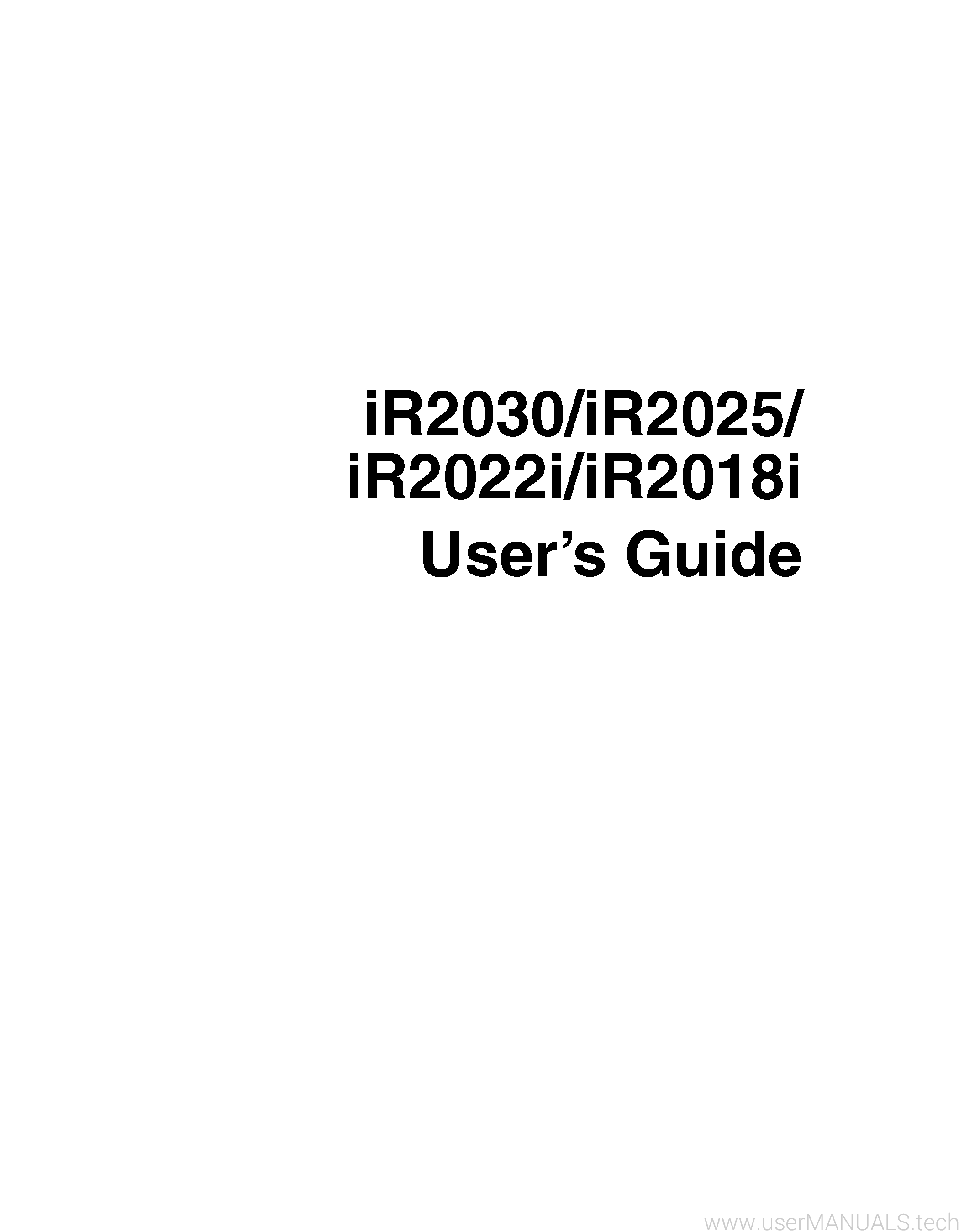 Canon Ir2025 User Guide