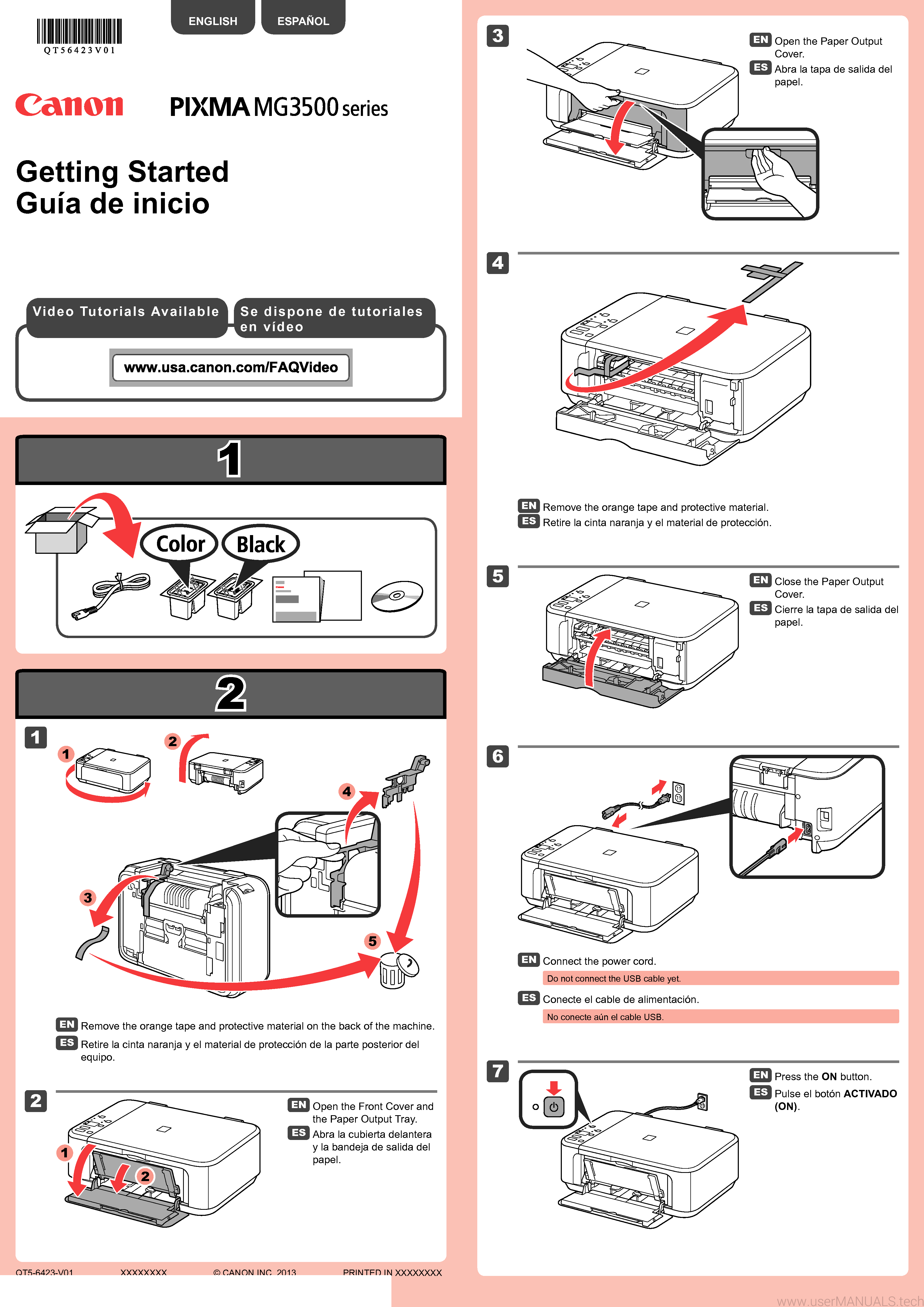 Canon Pixma Mg3520 Quick Start Guide