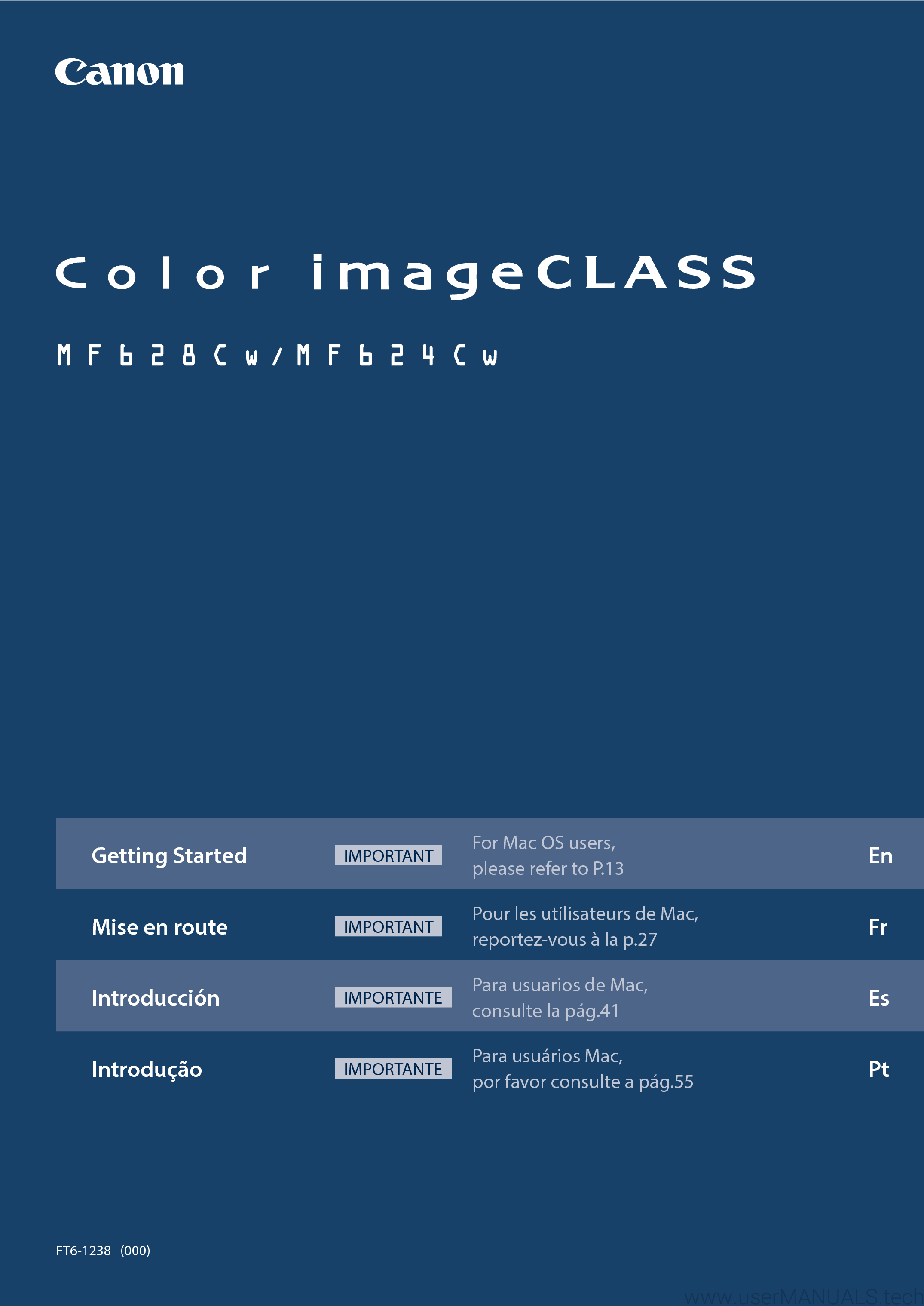 Canon printer Color imageCLASS MF624Cw User Manual