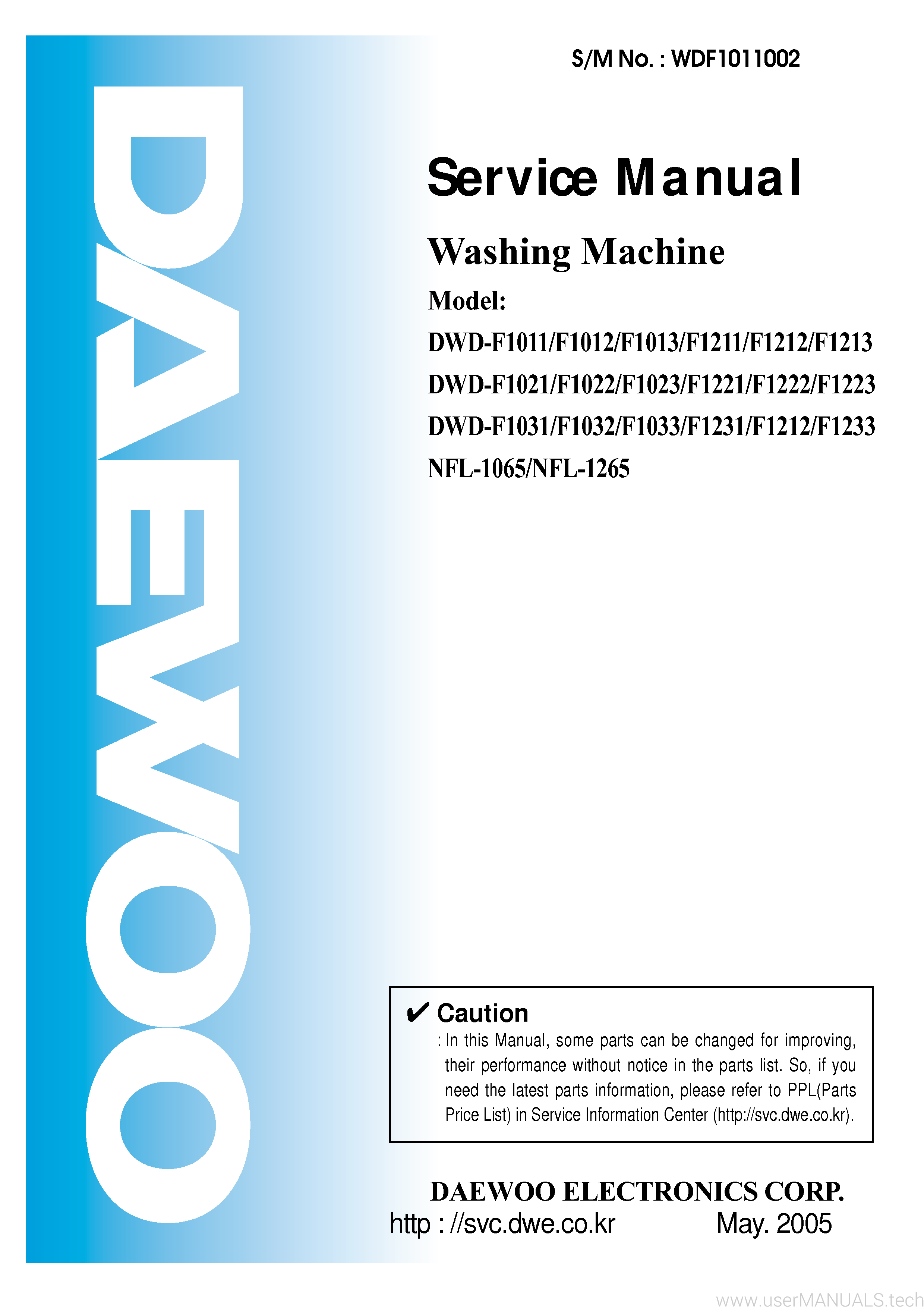 Daewoo Dwd F1021 Service Manual