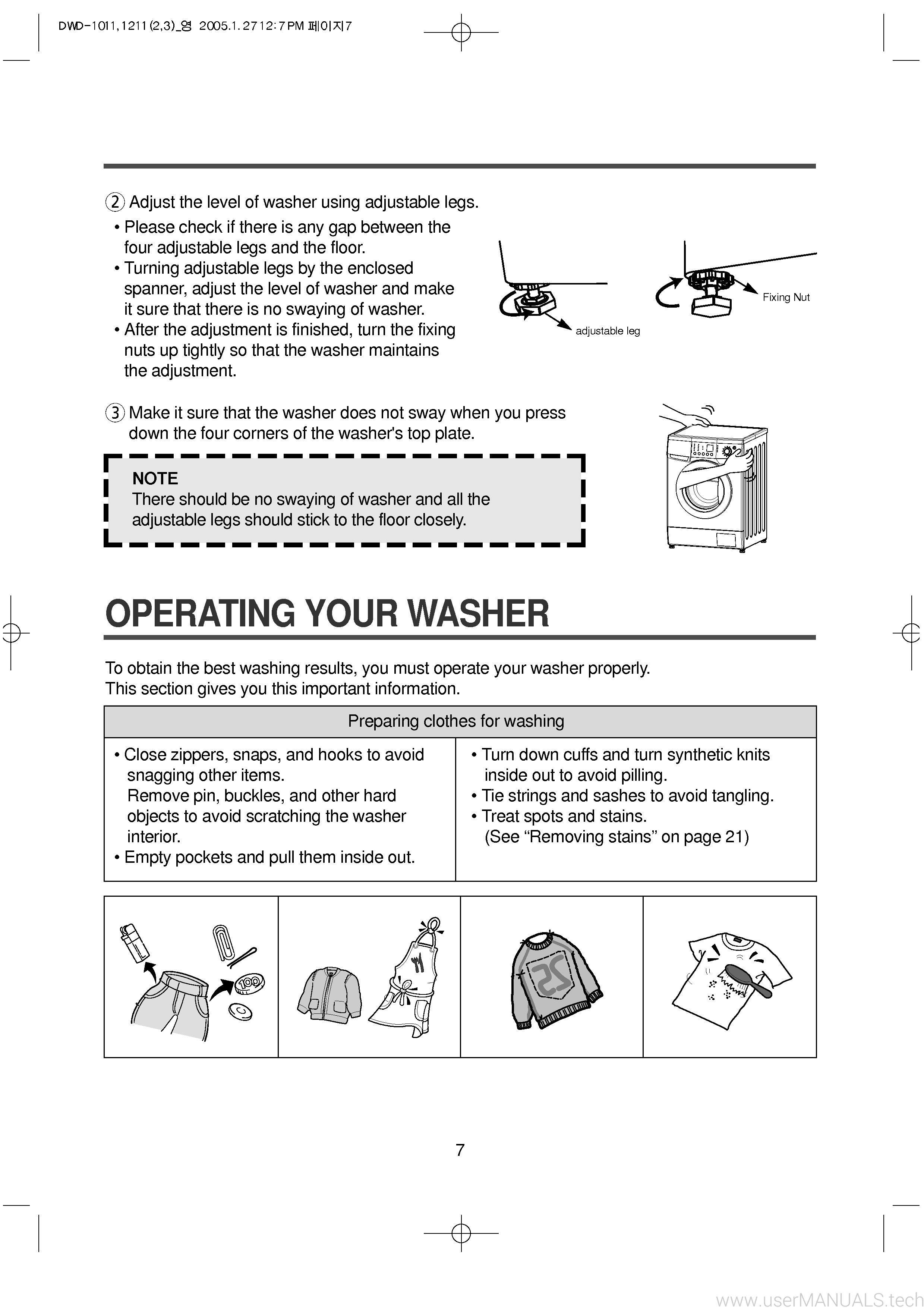 Daewoo Dwd F1212 Instruction Manual