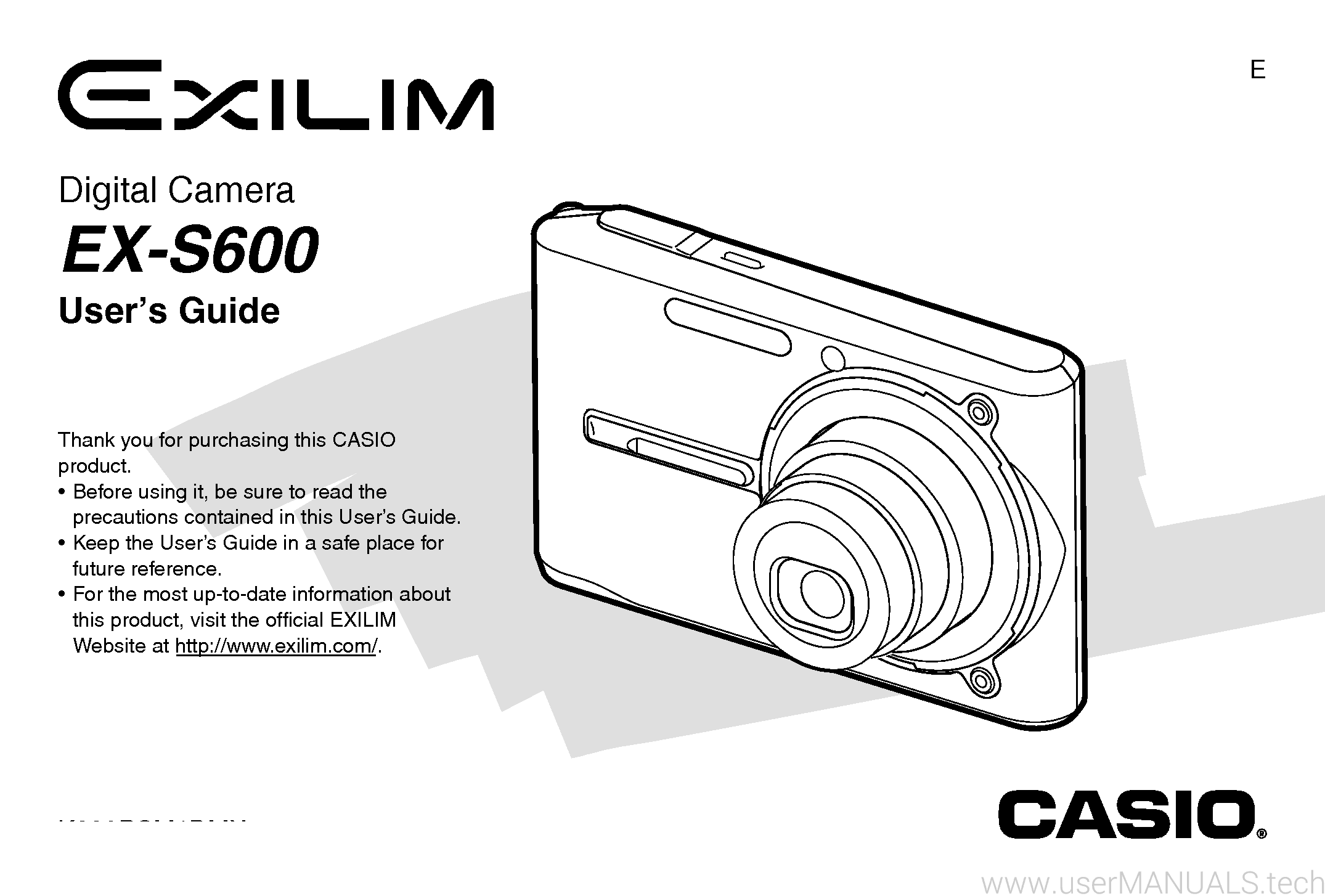 Casio Exilim Card EX S600 User Manual