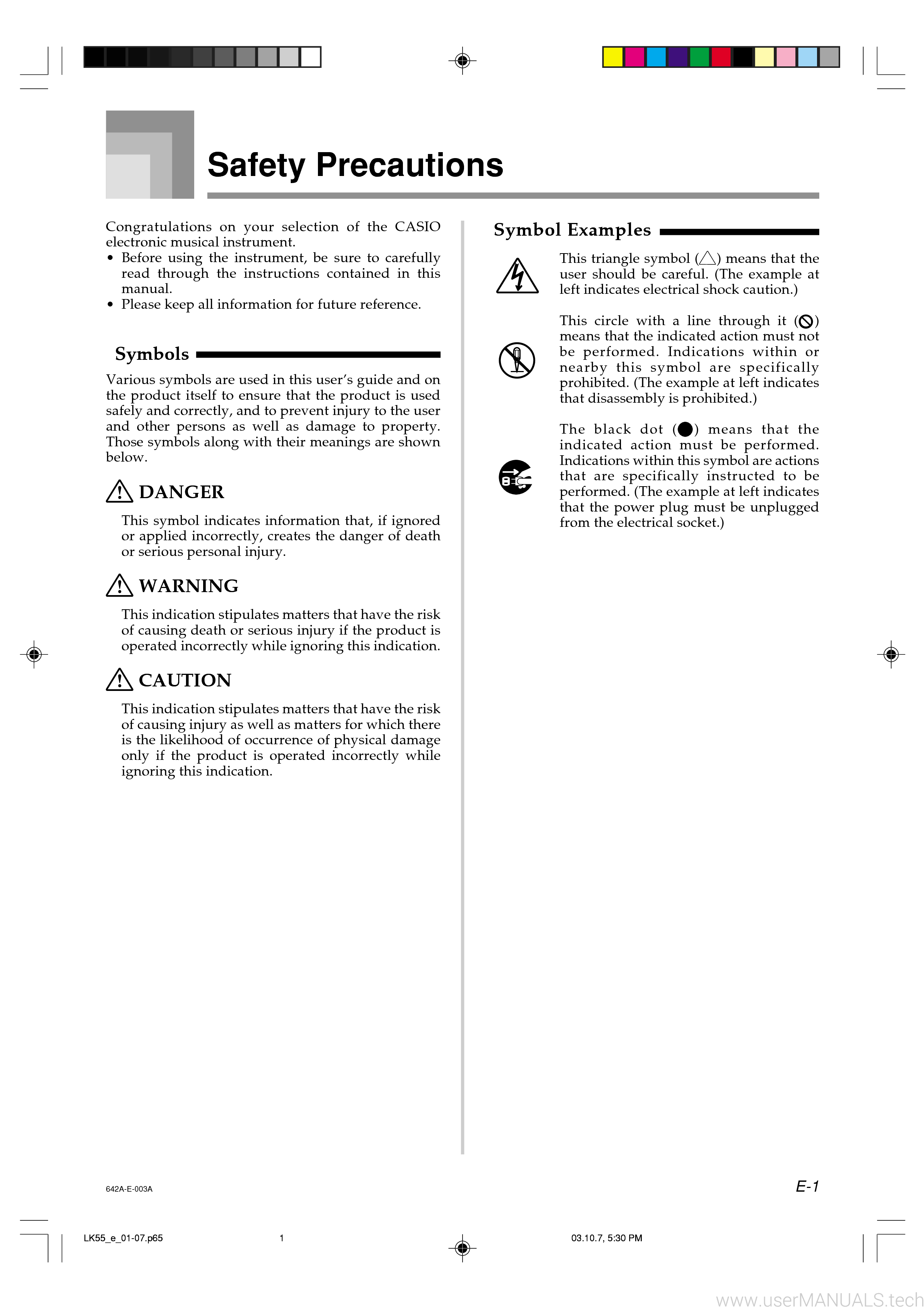 Casio Lk55 Instruction Manual
