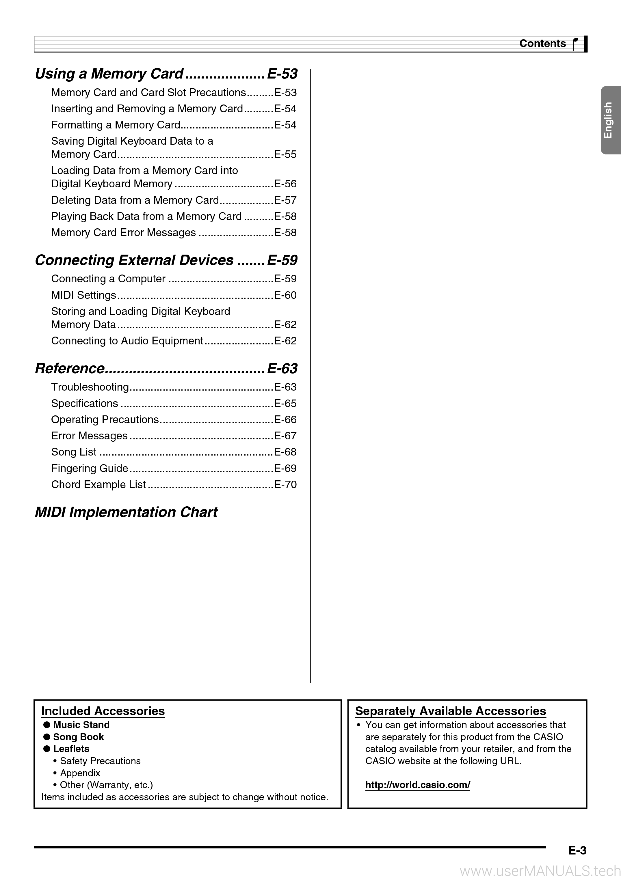 Casio Lk 280 User Guide