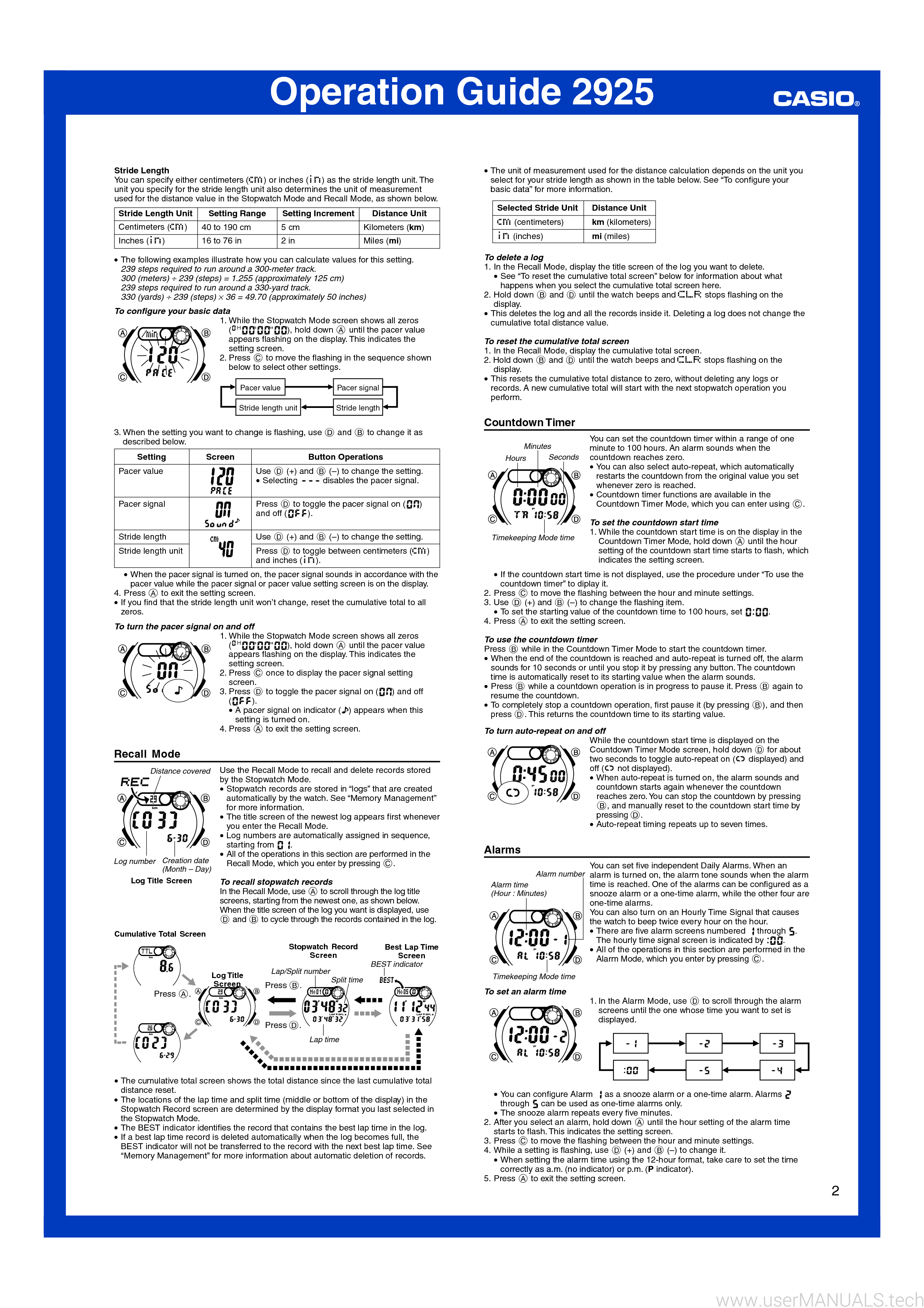 Casio W752 User Manual