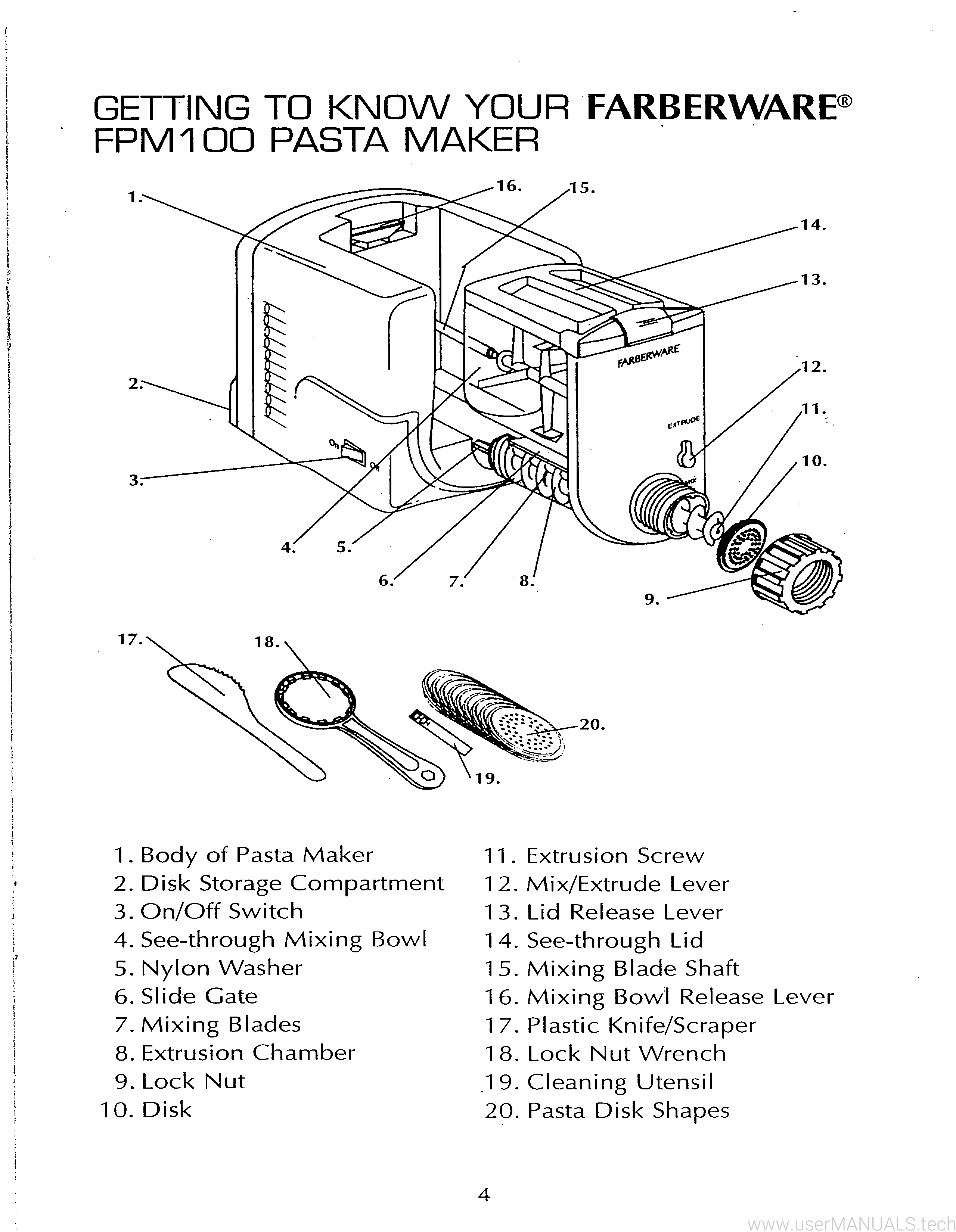 Farberware Pasta Maker FPM100 User Manual