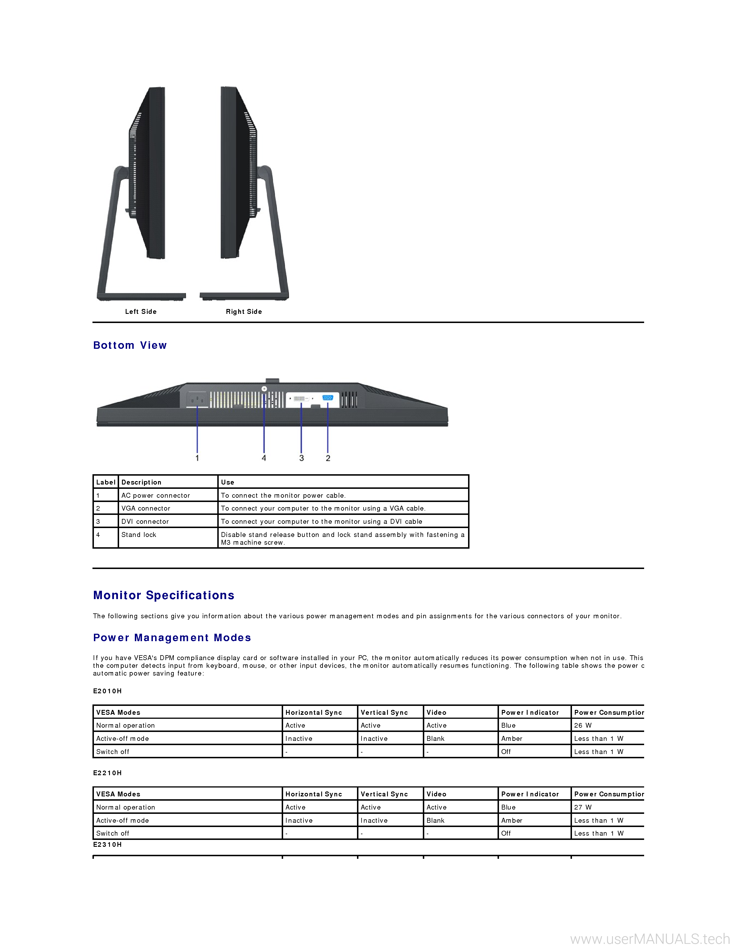 Dell E2310h Users Guide