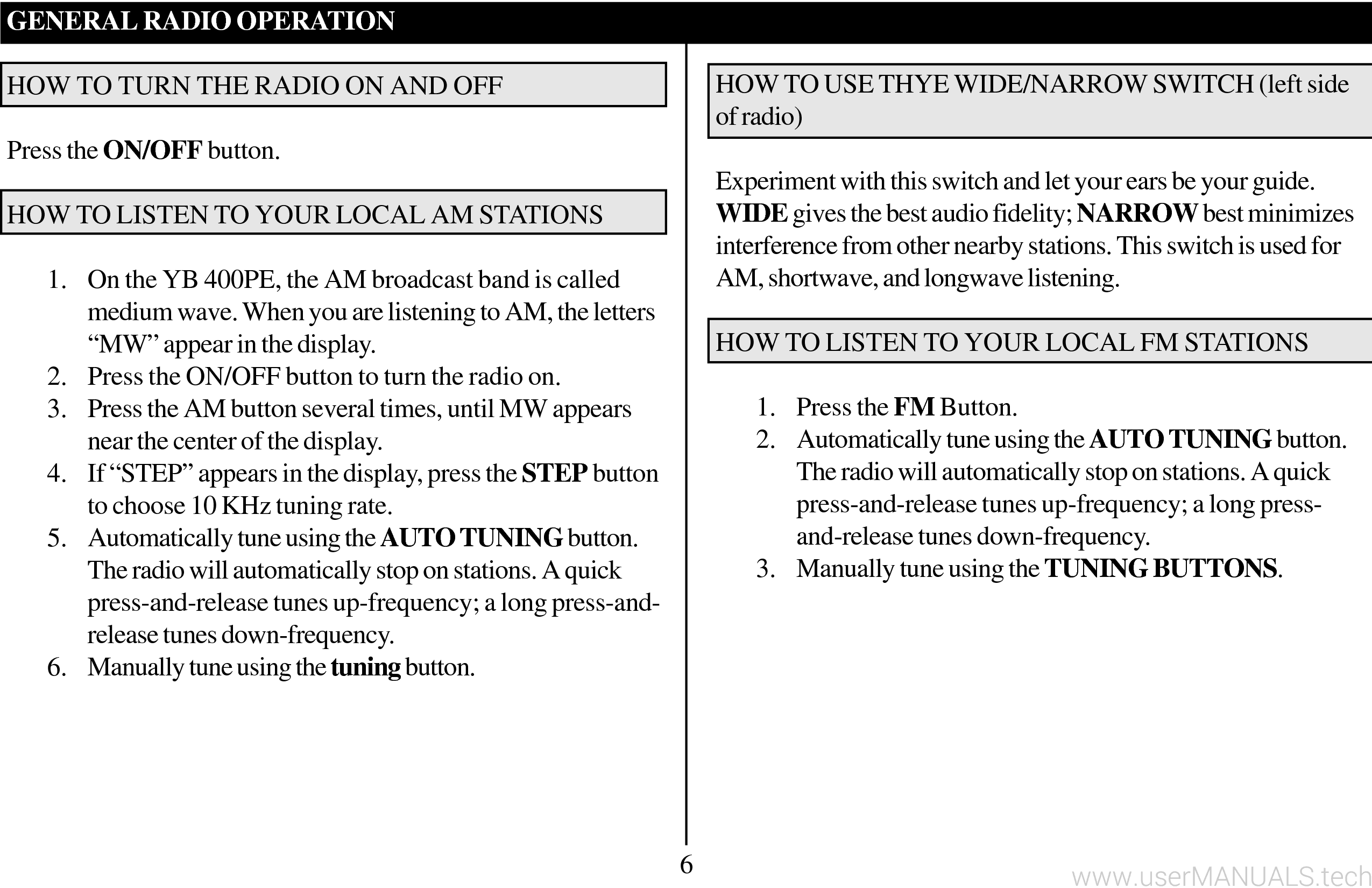 Grundig Yb400 Hf Reciever Manual