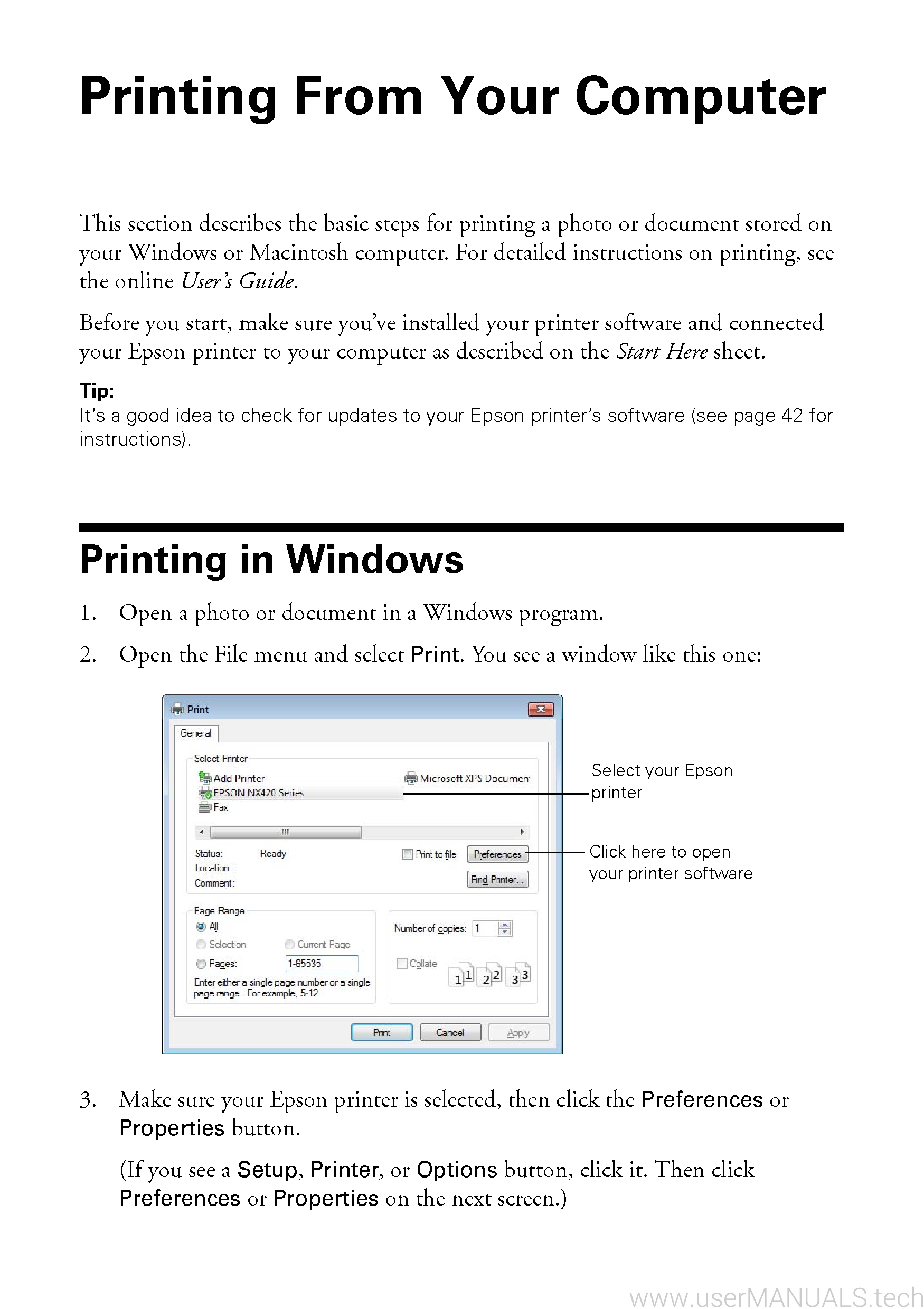 Epson Stylus NX420 User Manual, Page: 3