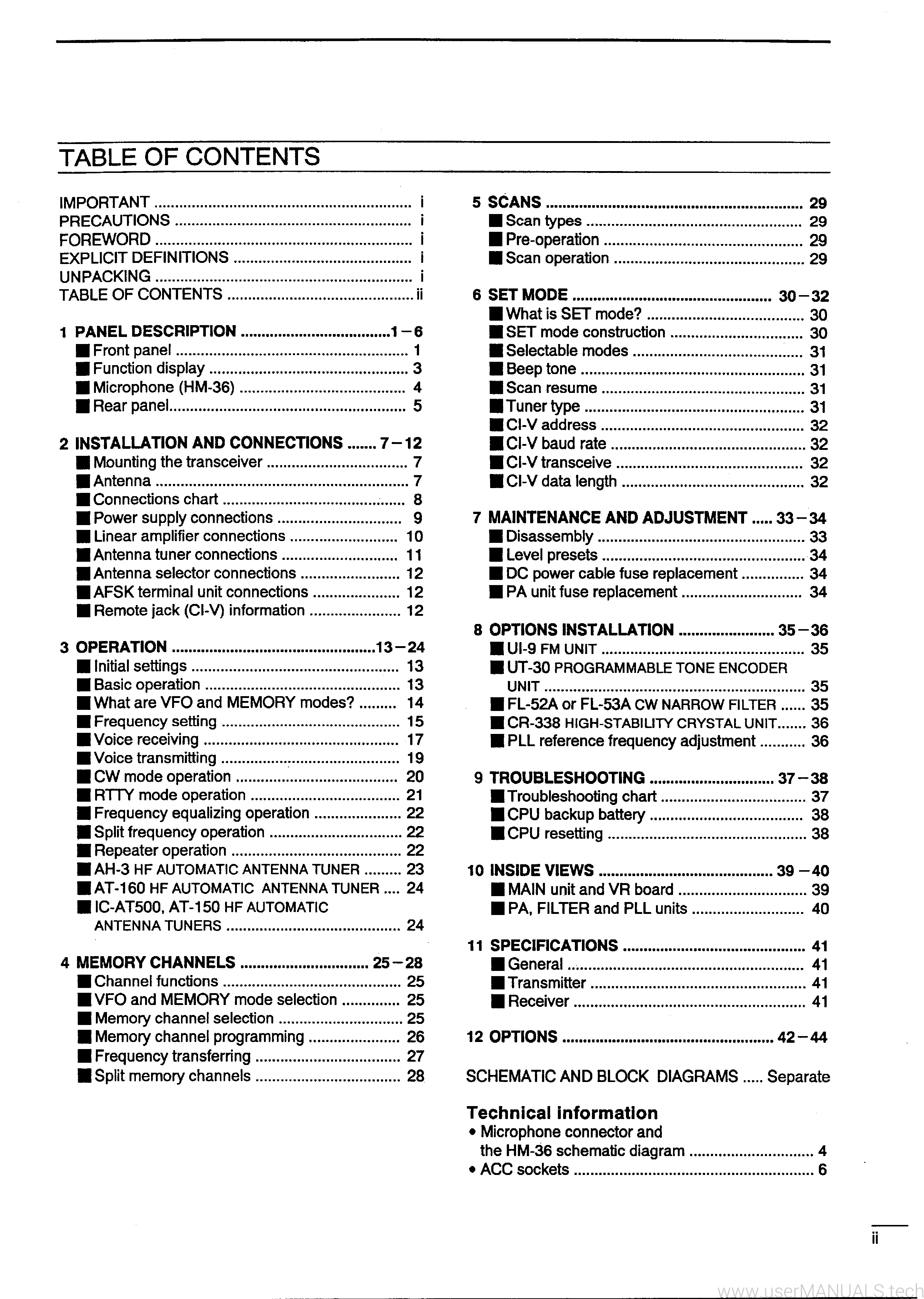 Icom Ic-707 Hf Tranciever Instruction Manual