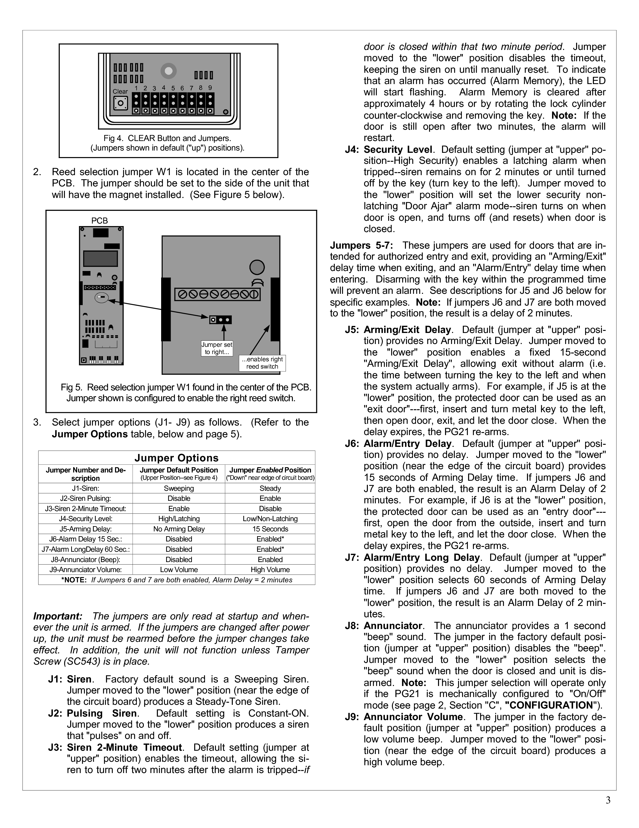 Alarm Lock Door Alarms PG21 Series Installation Instructions