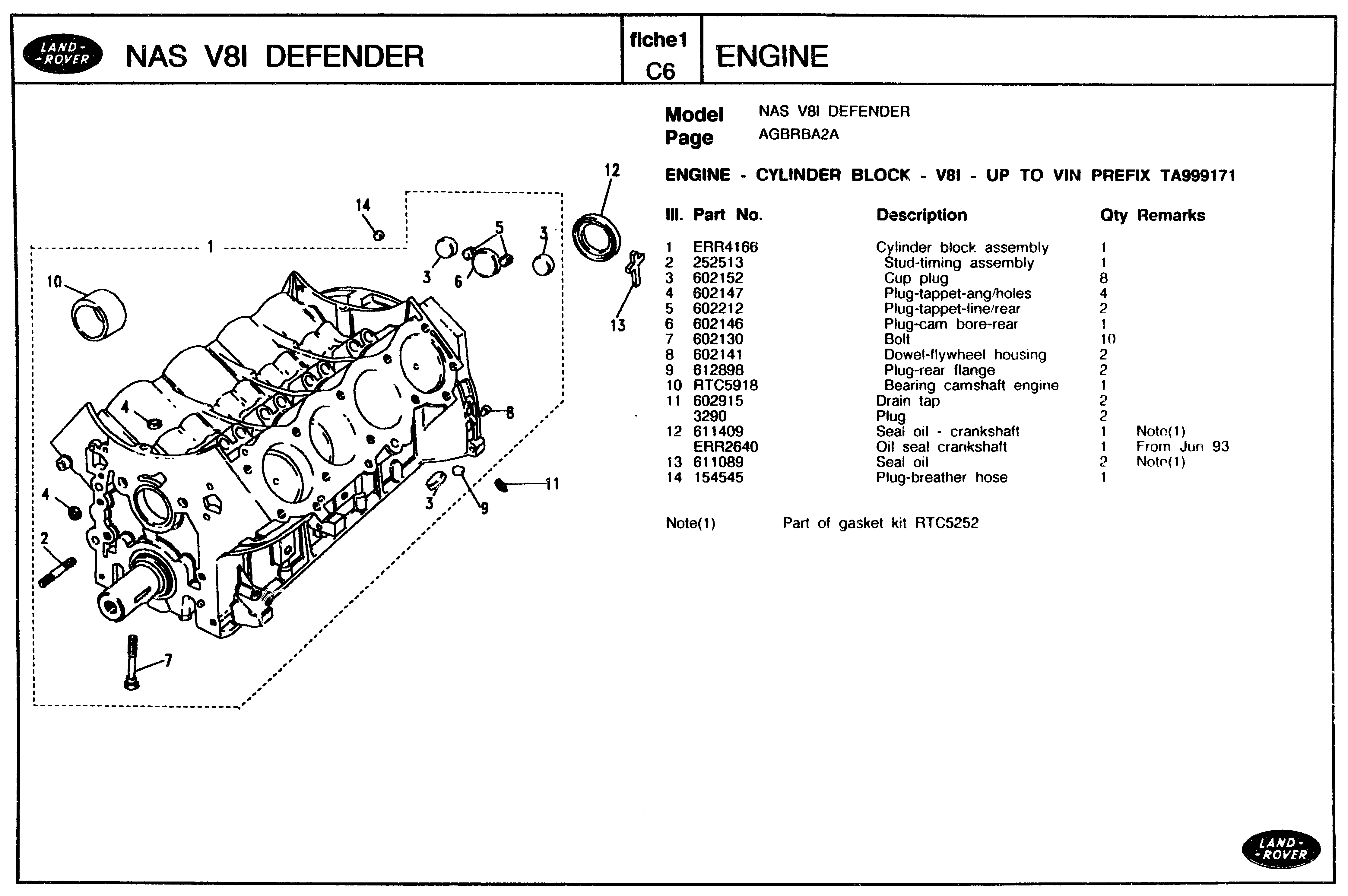 Land Rover Defender 90 110 Nas Parts Catalogue Rover Manual Page 2