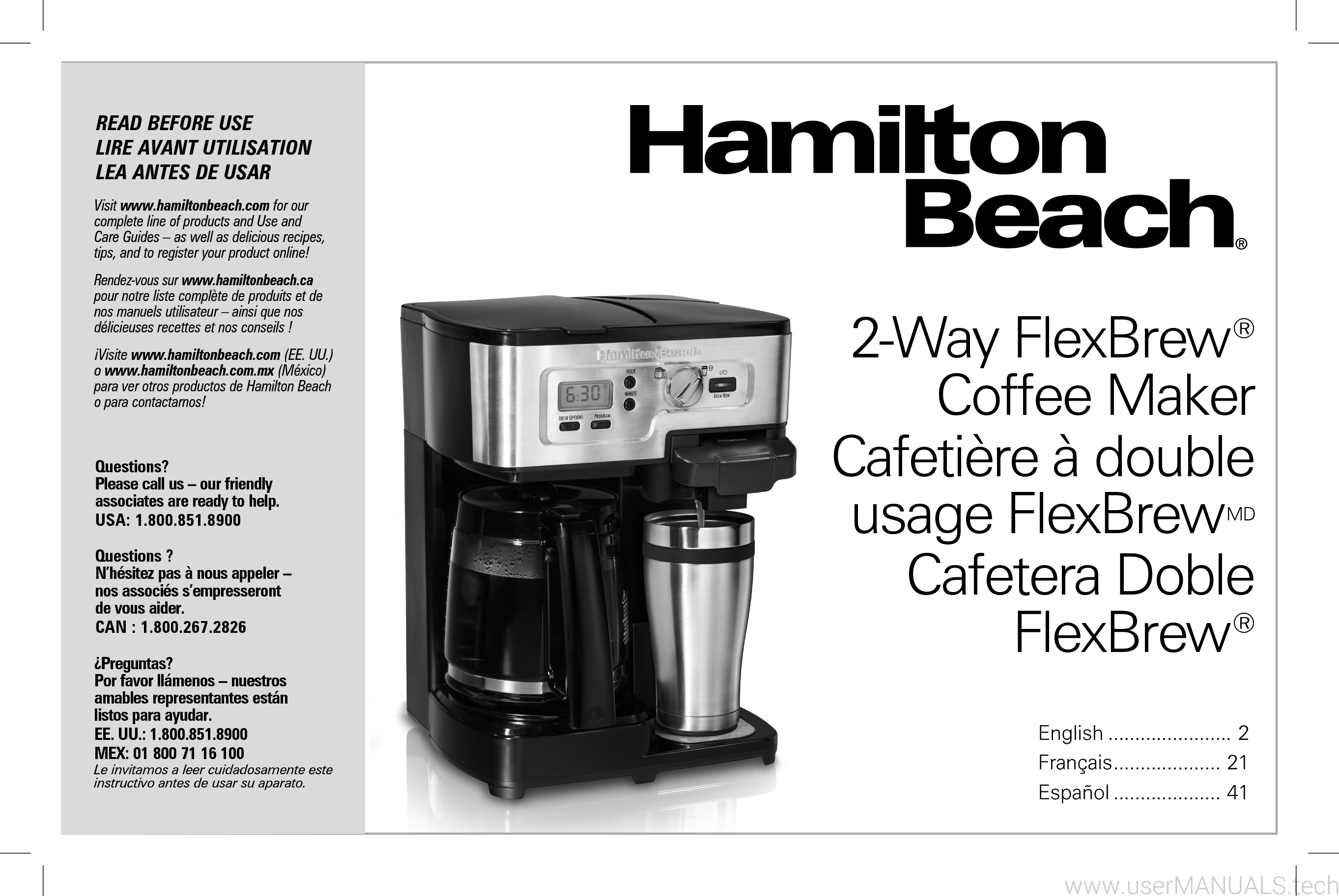 Hamilton Beach Flexbrew User Manual