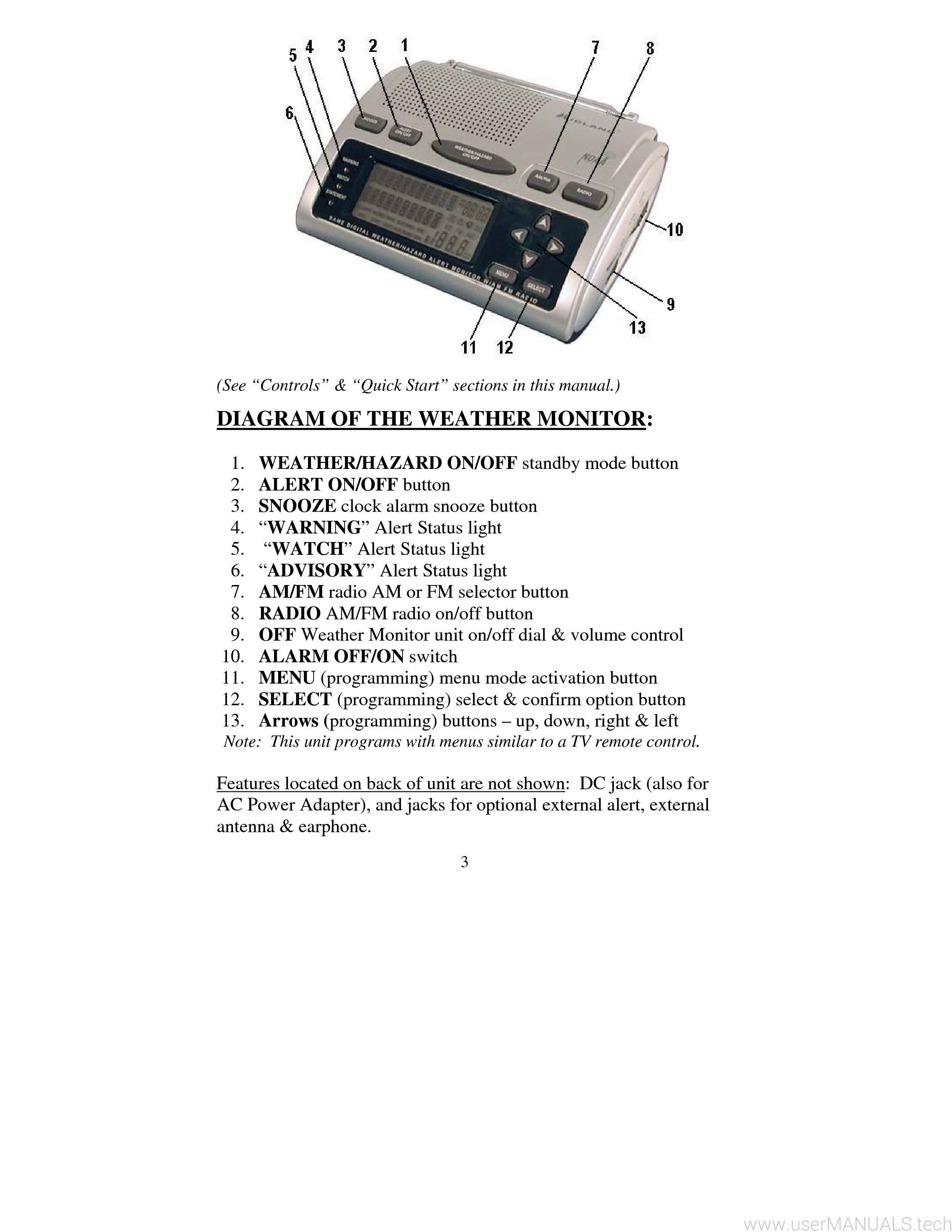 Midland Wr300 Noaa Weather Monitor Owners Manual