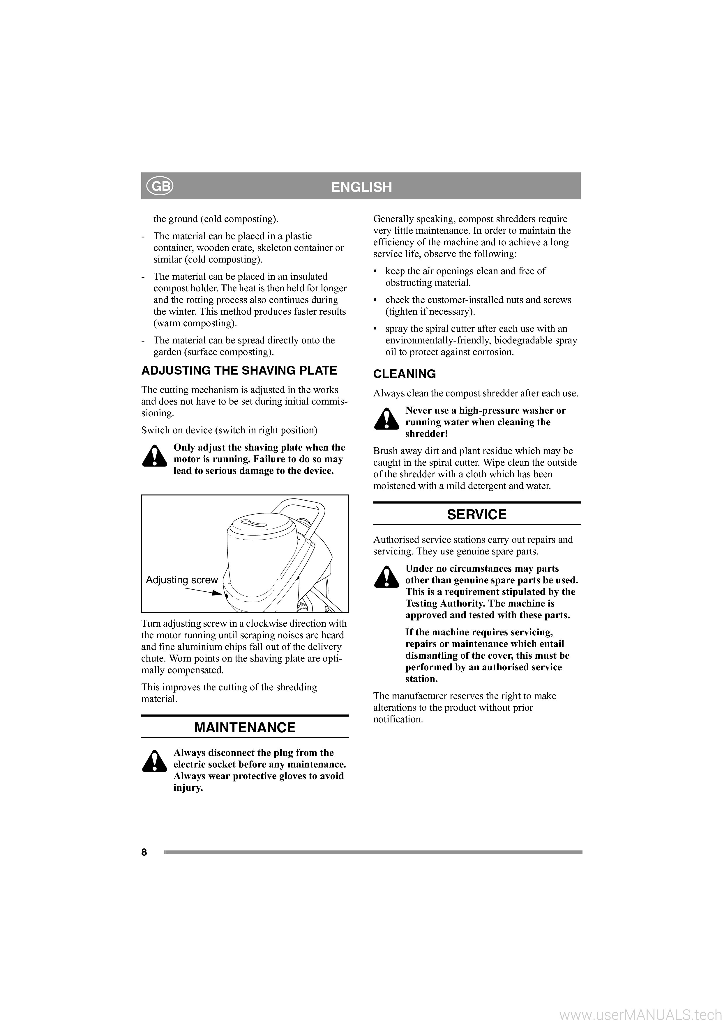 Mountfield Quiet Shredder 2200w 8217 3046 01 Instructions Manuall