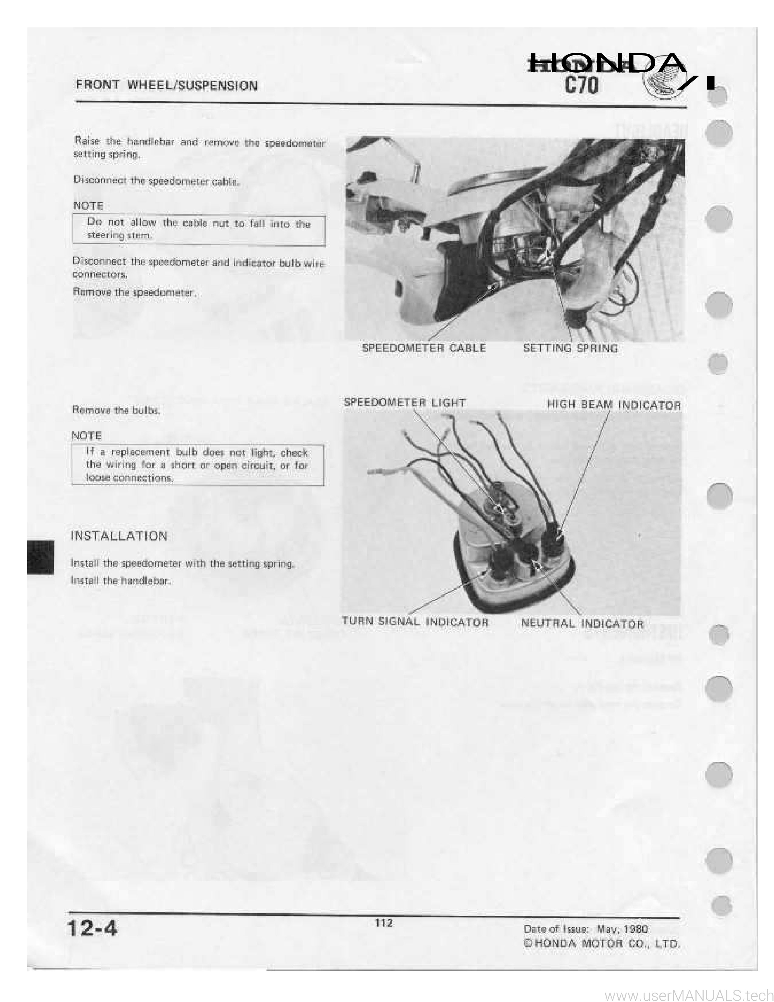 Honda C70 Manual, Page: 12