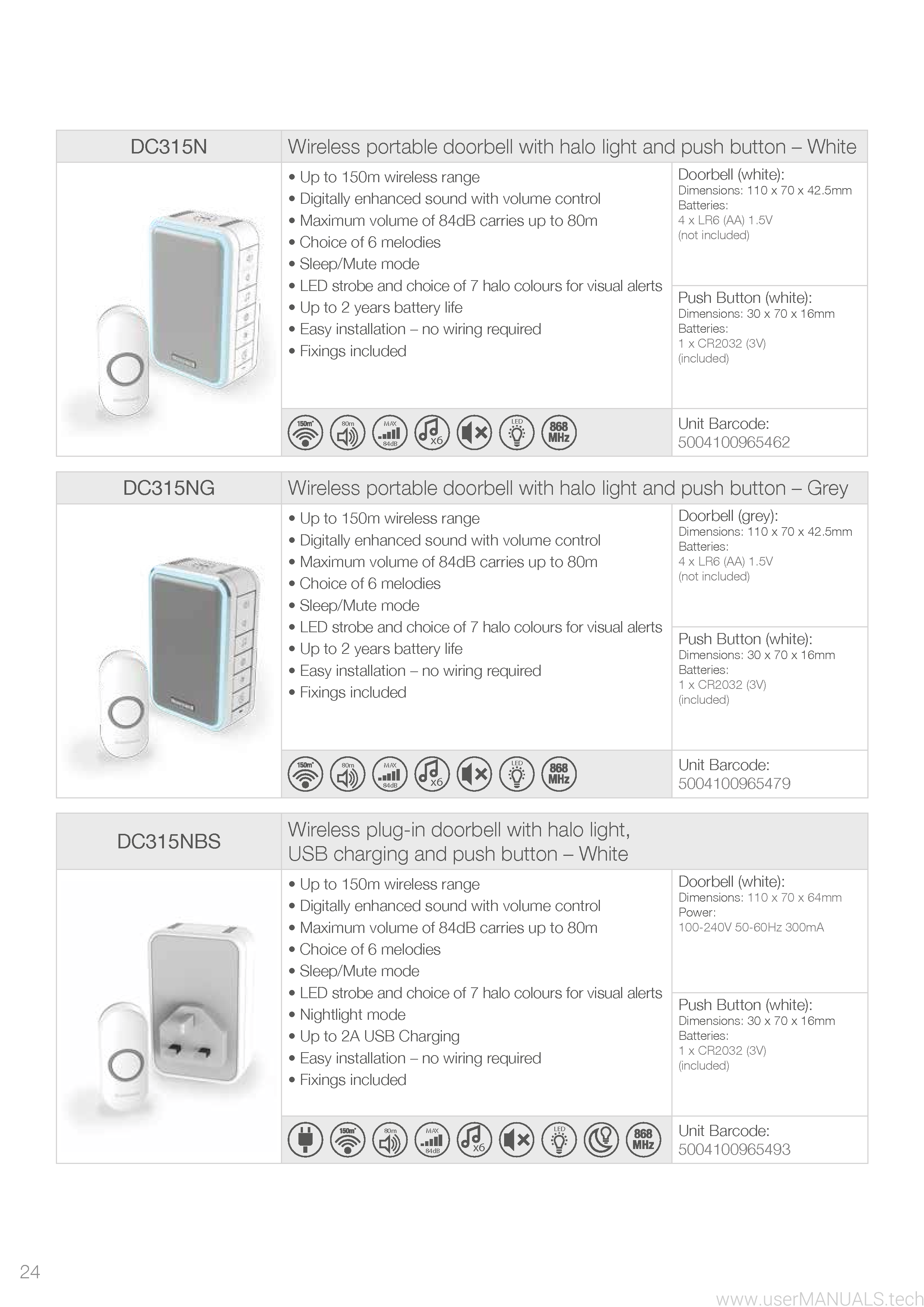 Honeywell Series 9 Doorbell Manual, Page: 3
