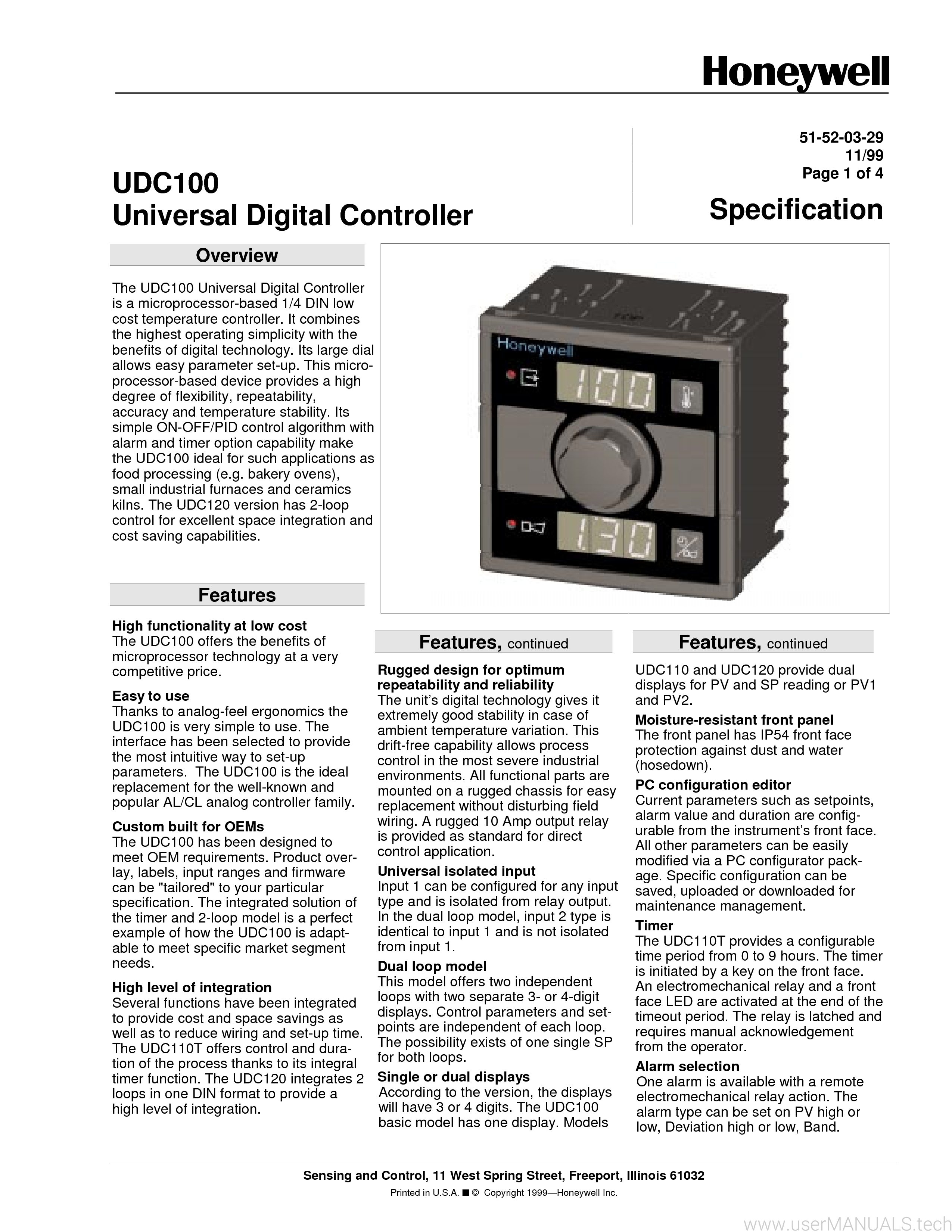 Honeywell Udc 100 L Manual