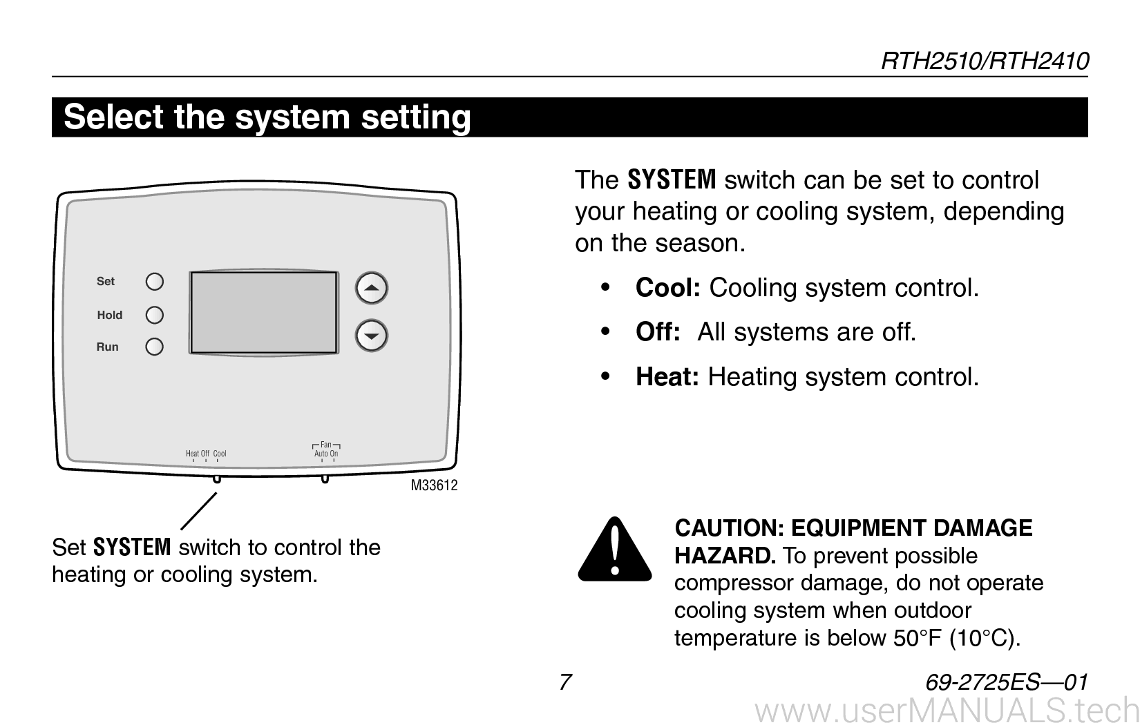 Honeywell Rth2510b1000a Manual