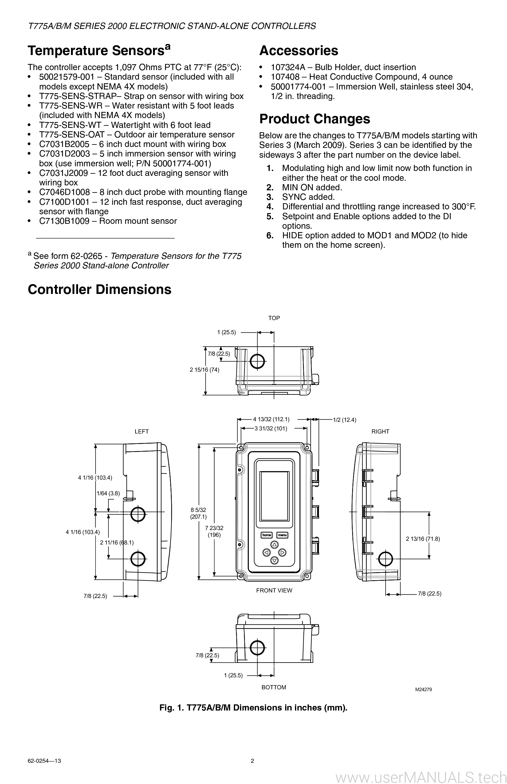 Honeywell T775abm Manual