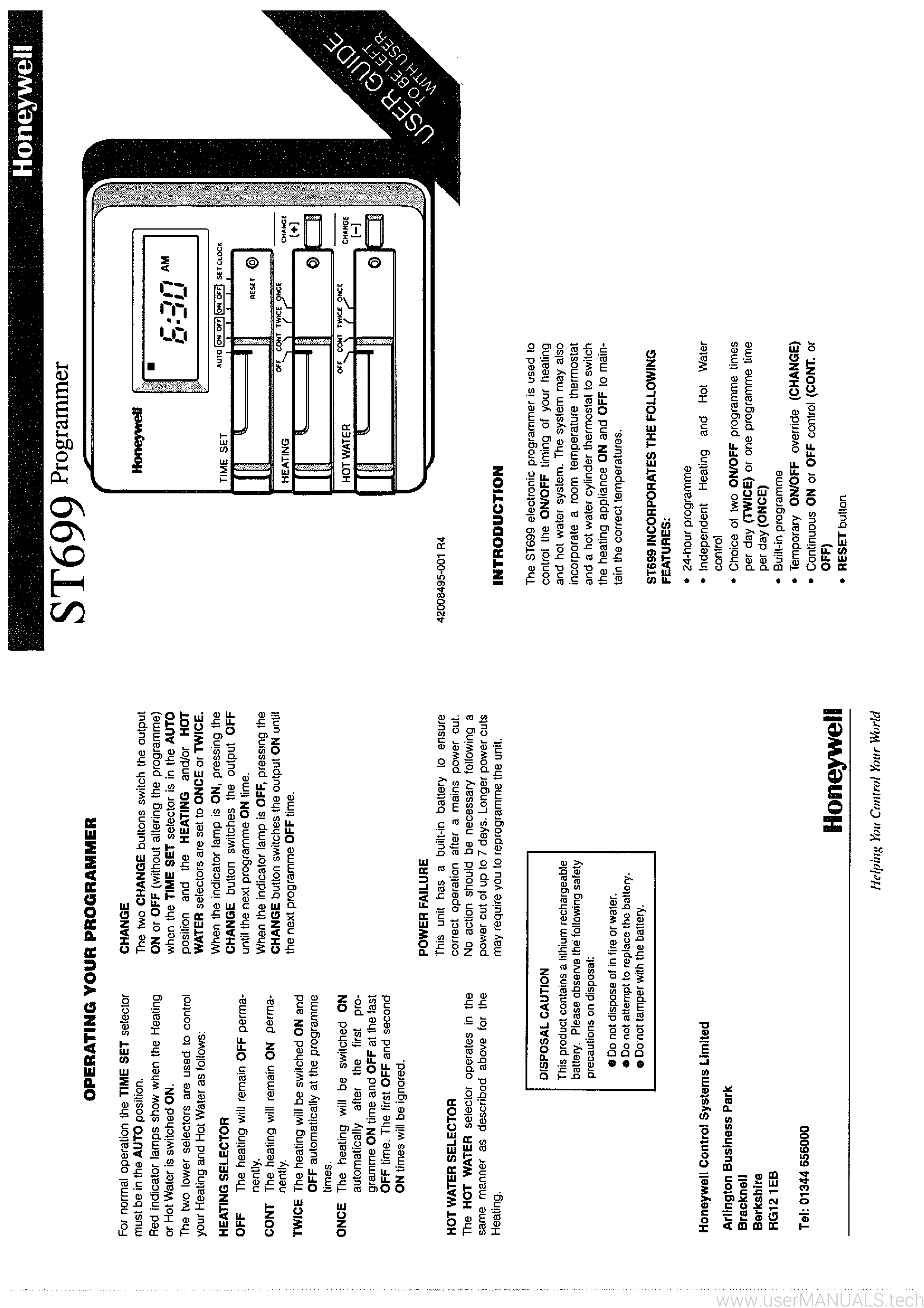 honeywell-thermostat-st699-1-day-classic-programmer-user-manual