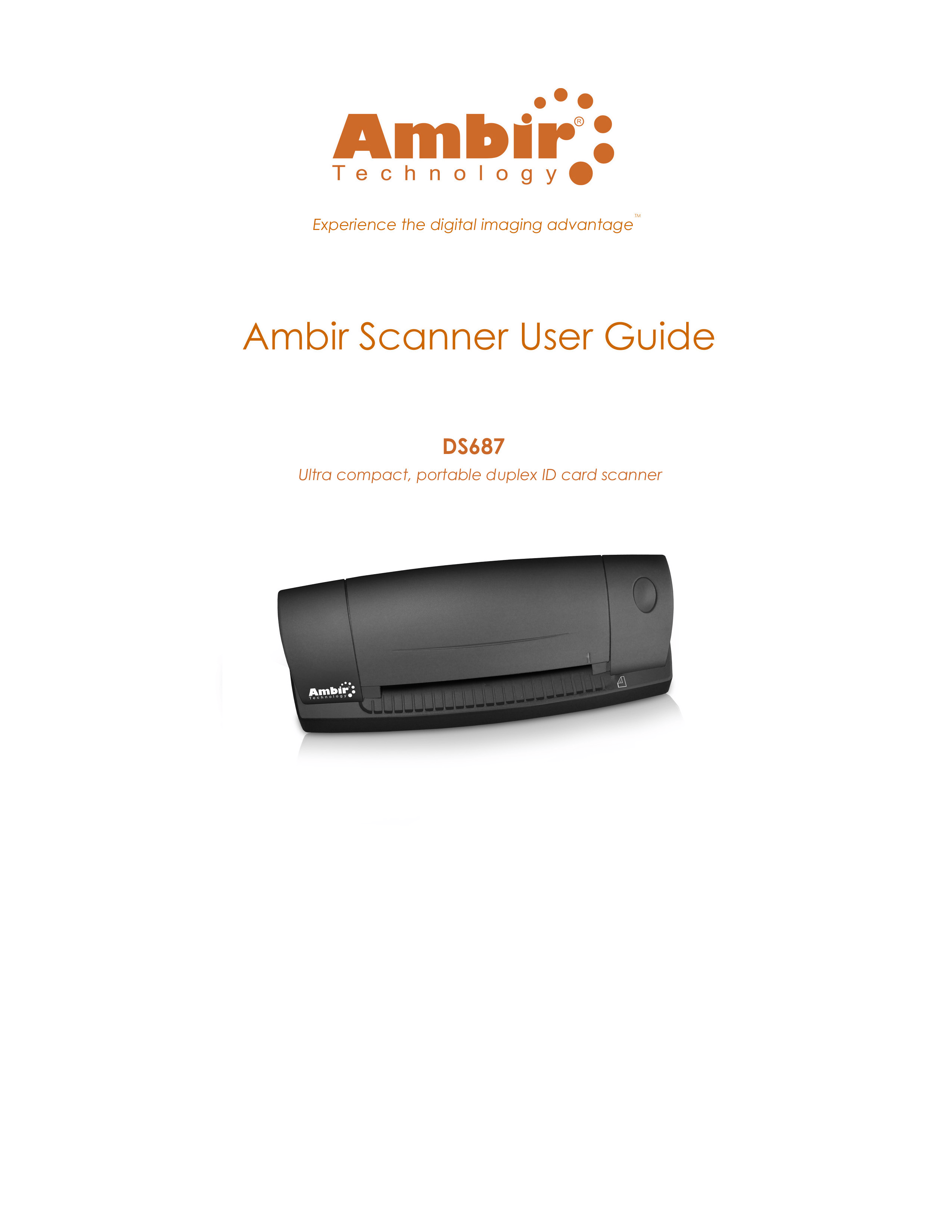 Ambir Technology Scanner Ambir DS687 User Guide
