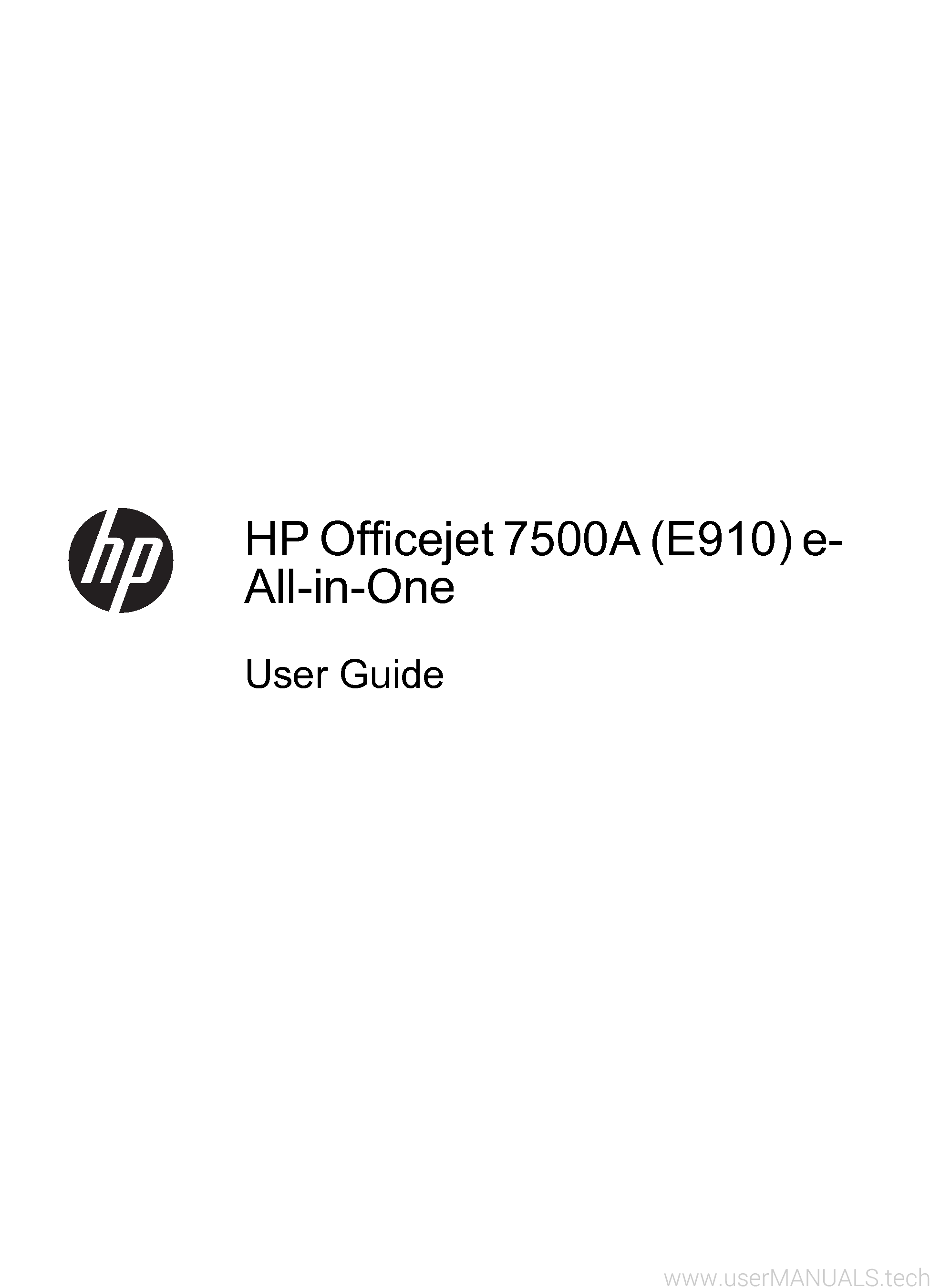 HP Officejet 7500A E910 User Manual