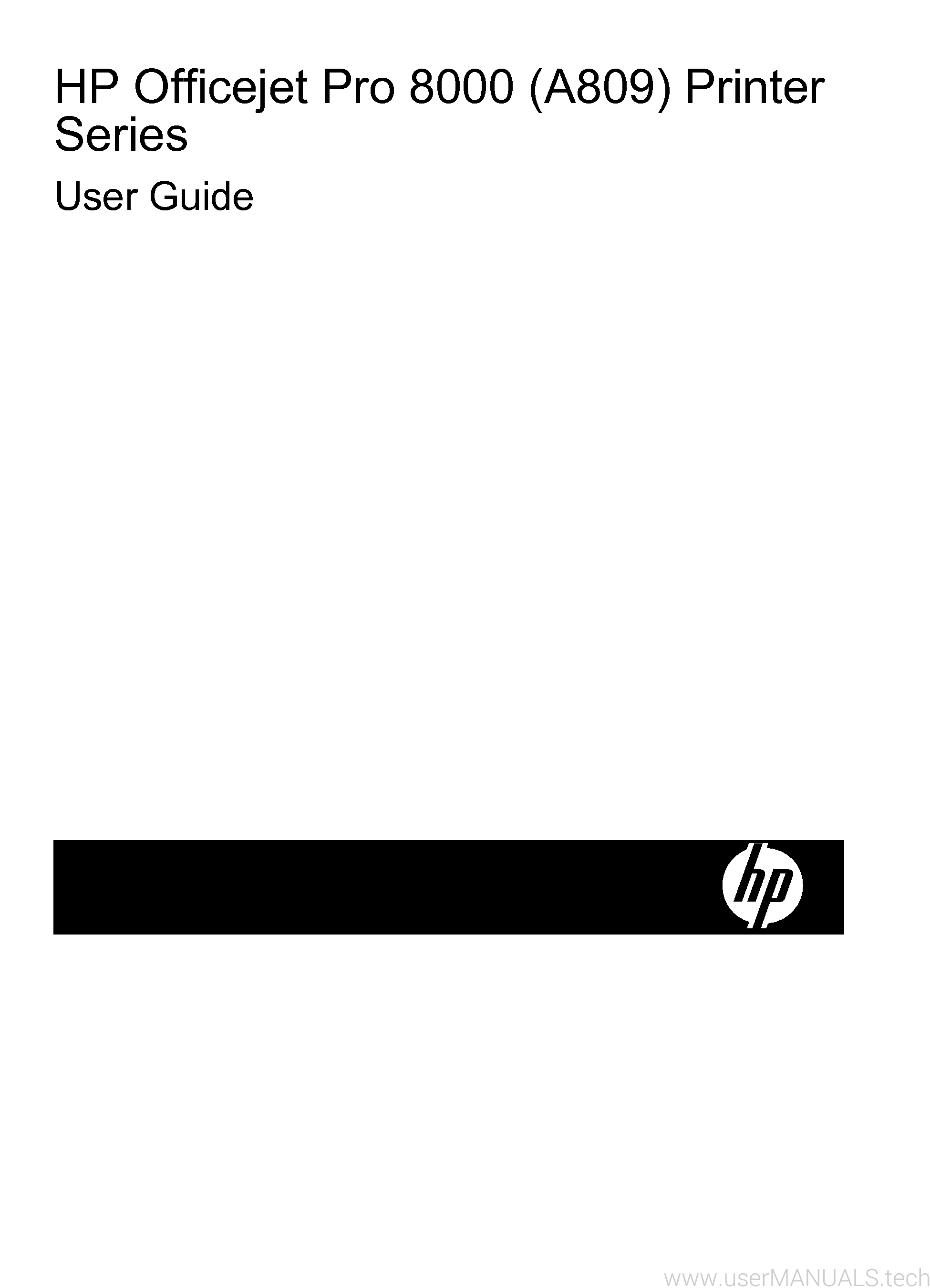 HP Officejet Pro 8000 User Manual