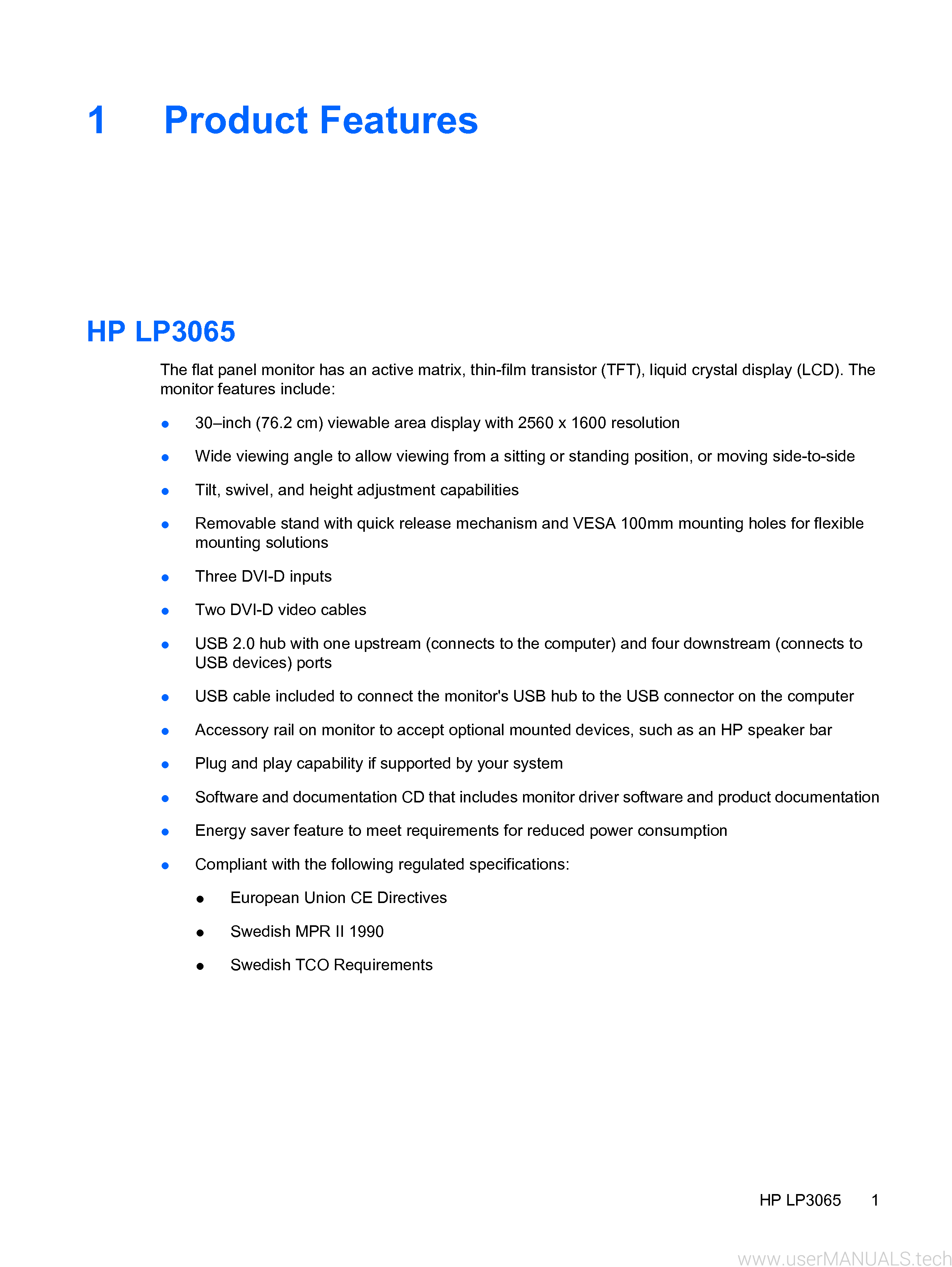 HP Lp3065 User Guide