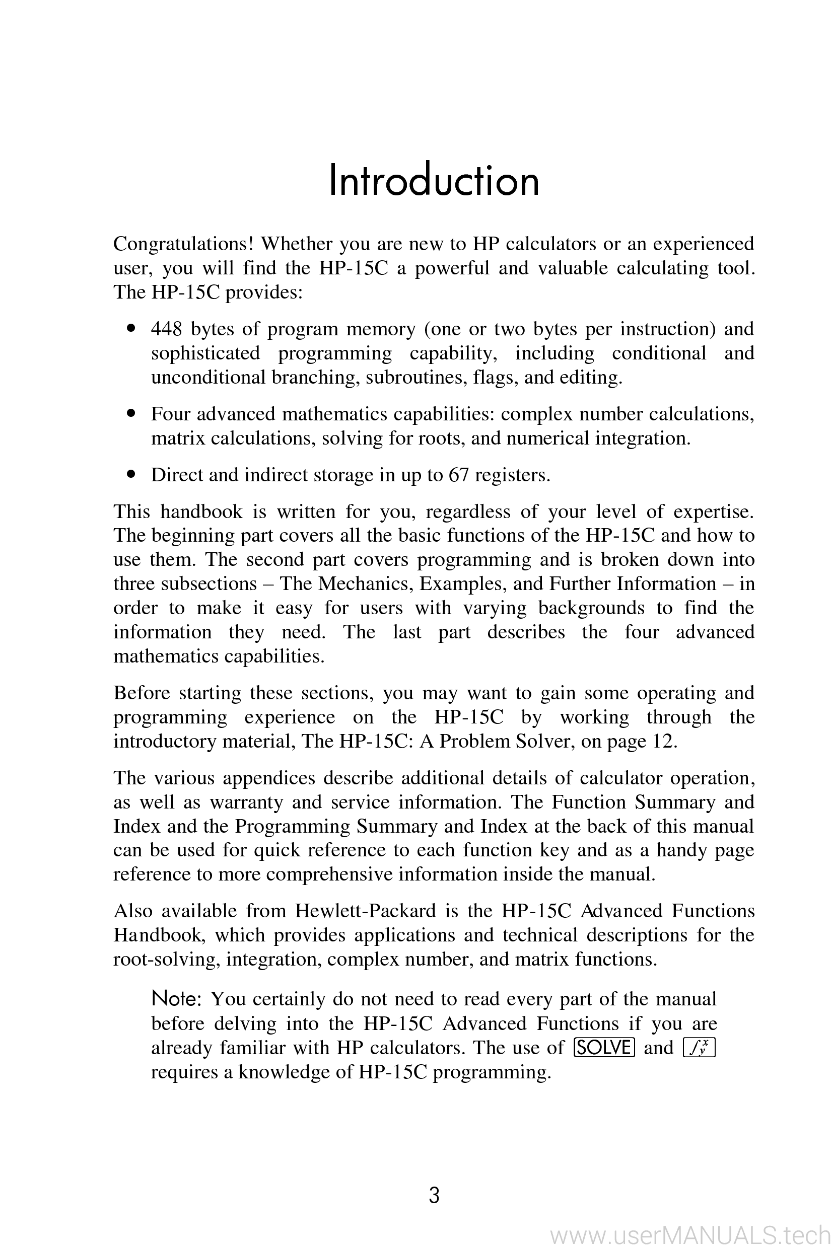HP 15c Manual