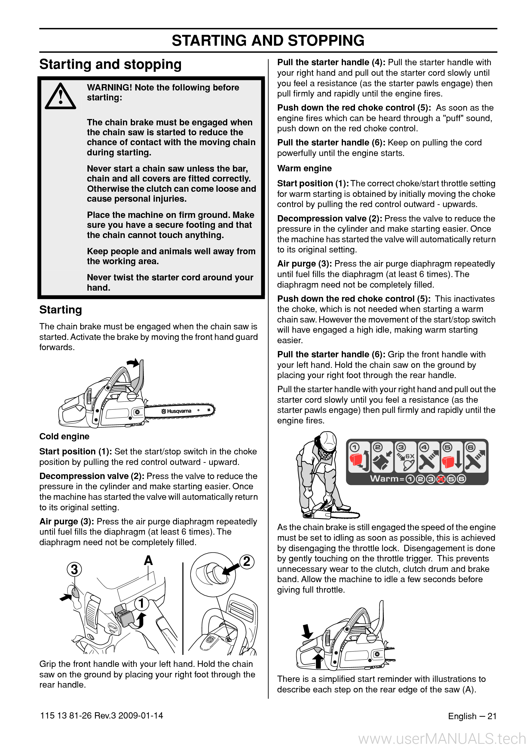 Husqvarna 450 X Torq Owners Manual, Page 3