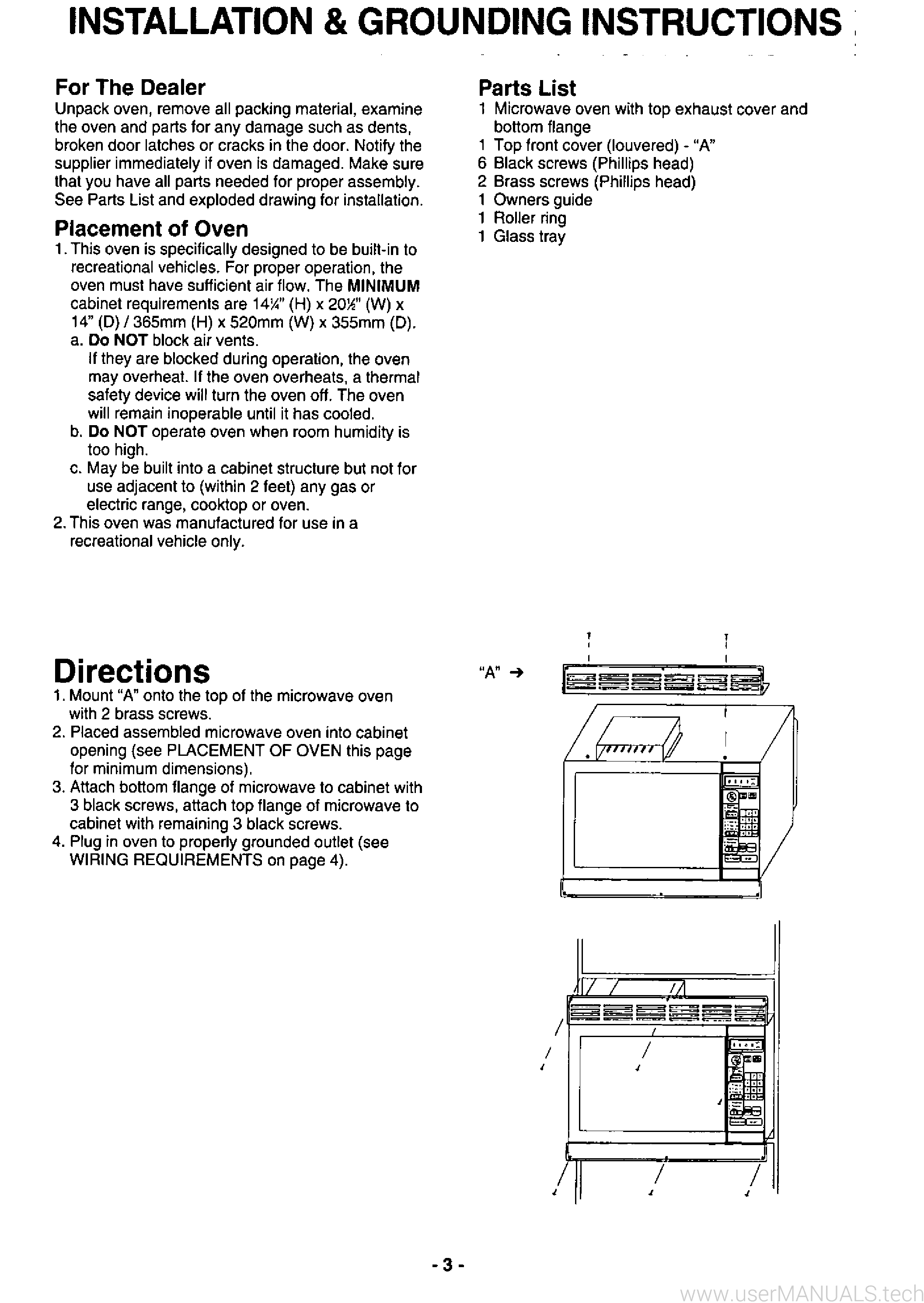 Quasar Microwave Oven Mqs1063ev Operating Instructions