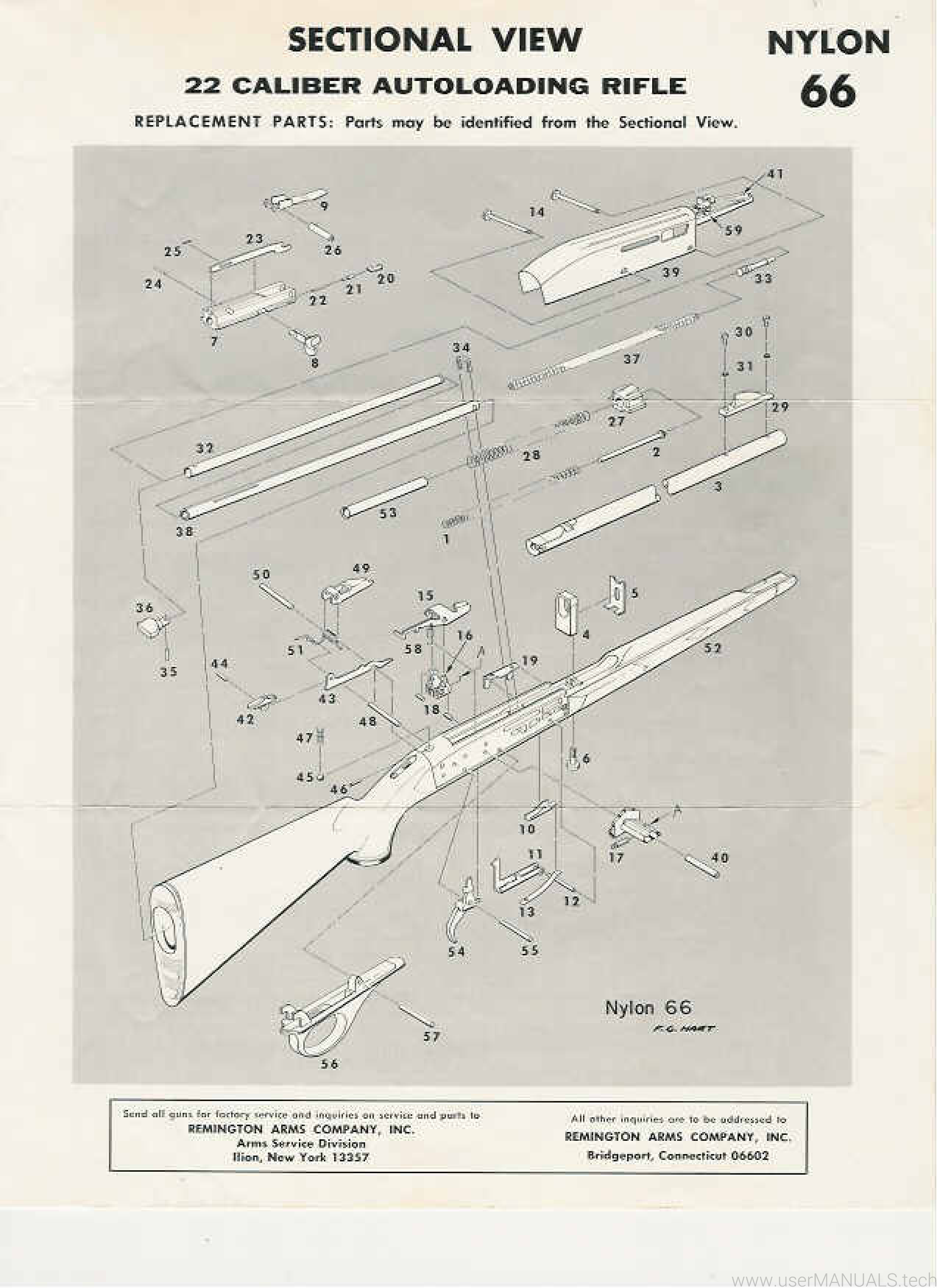 Remington Nylon Rifle Schematic Parts List Disassembly Assembly | My ...