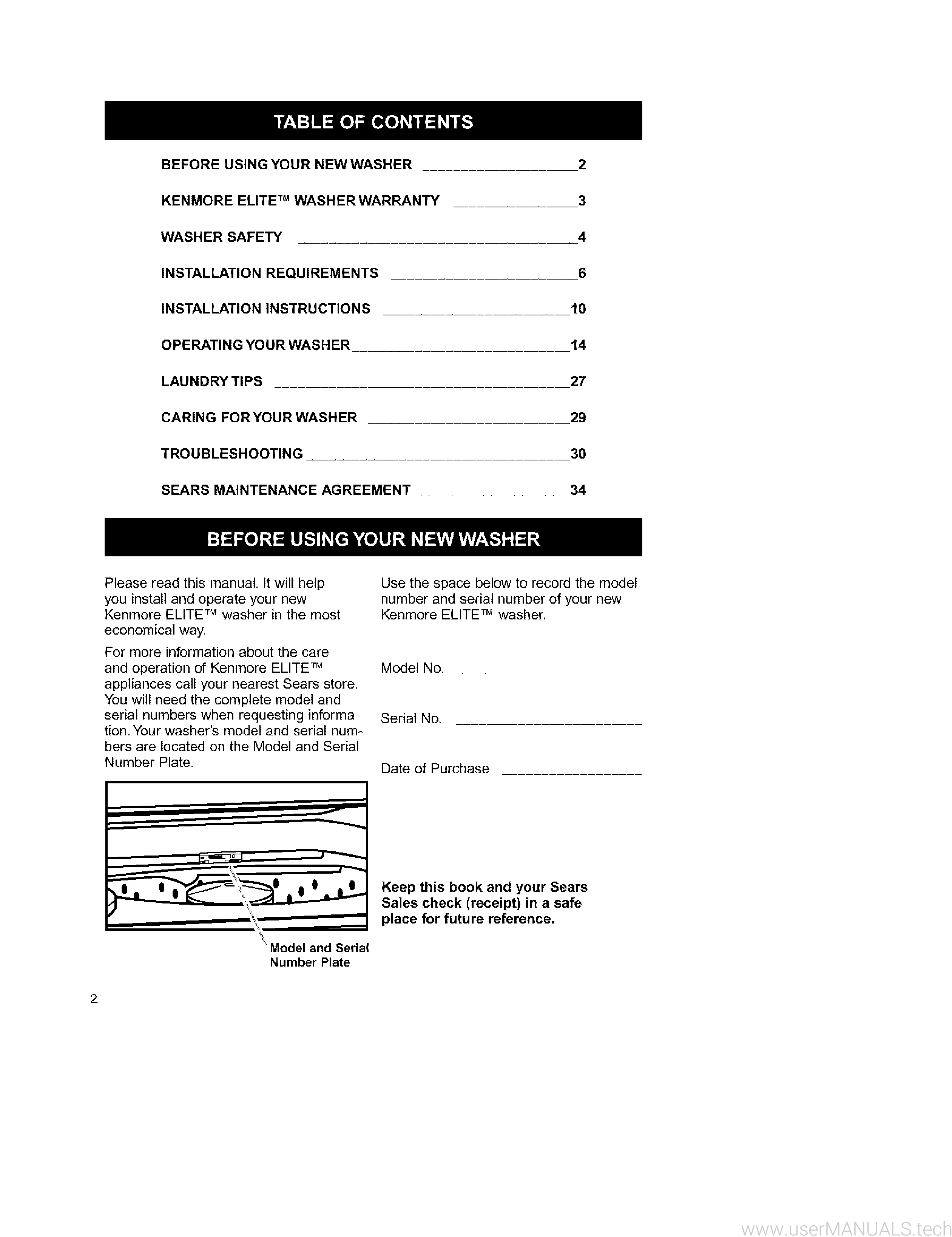 Kenmore Smart Heat Quiet Pak 9 Owners Manual