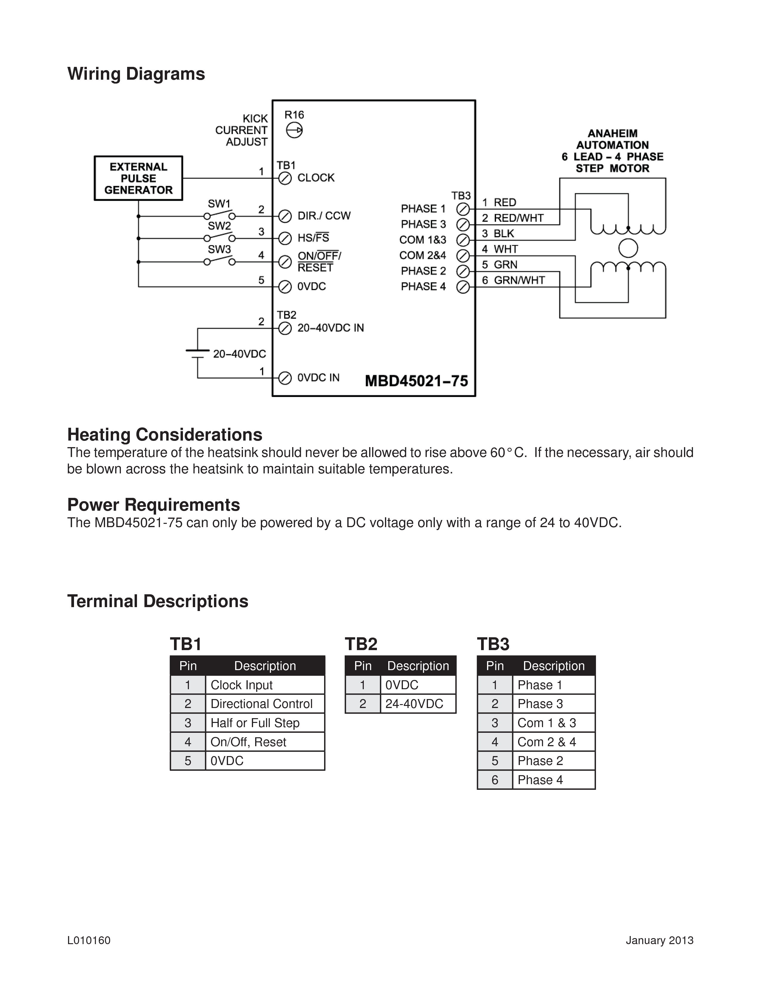 Anaheim Stepper MBD4502175 Users Guide