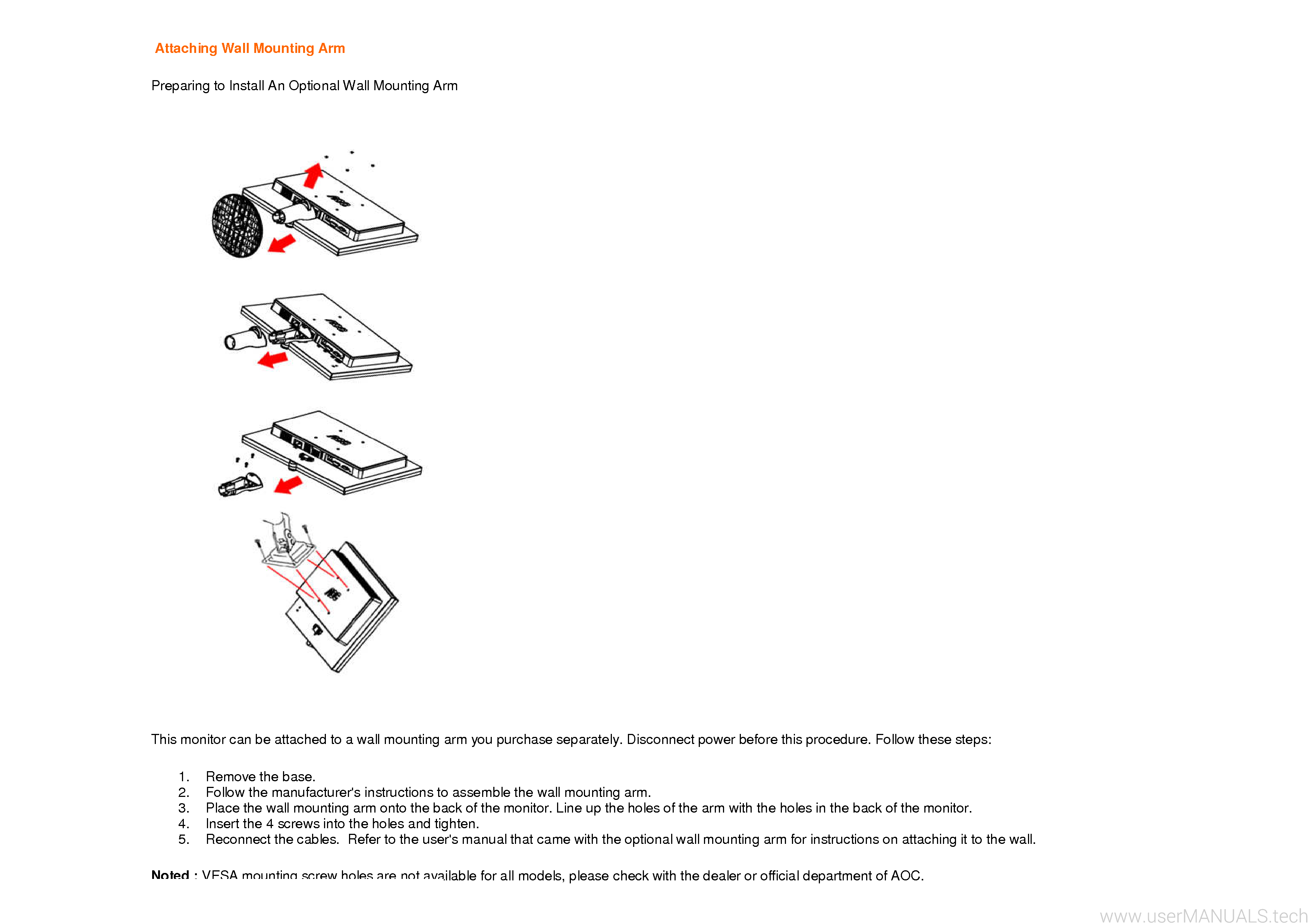 aoc tft22w90psa user manual