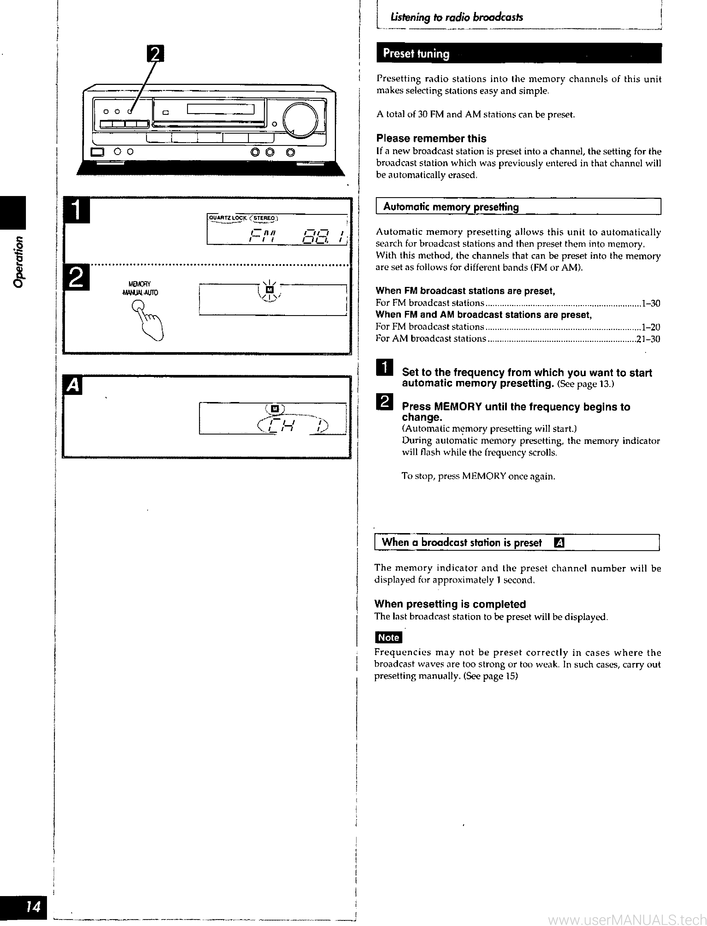 Technics Av Control Stereo Receiver Sa-ex110 Operating Instructions
