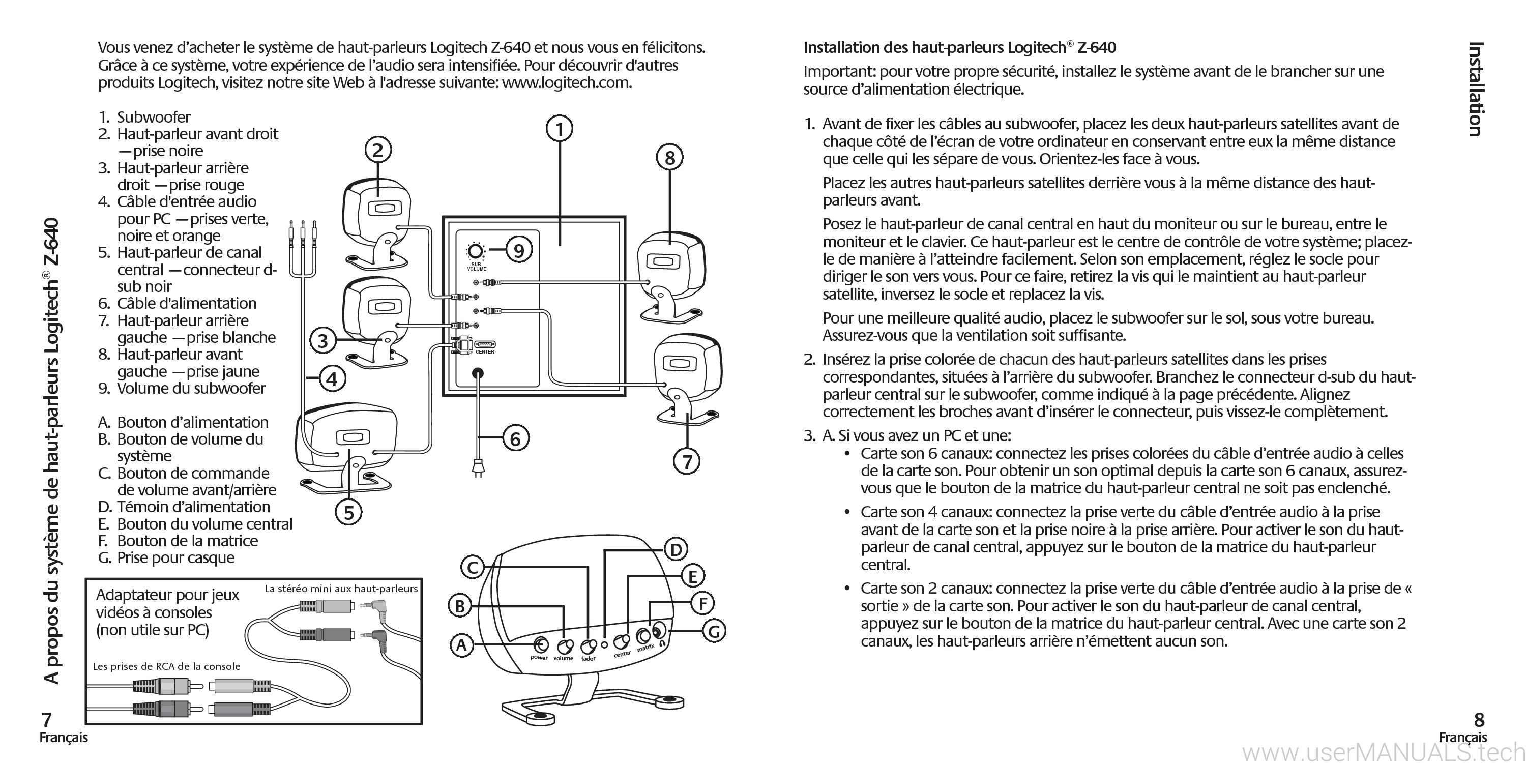 Logitech Z 640 User Manual