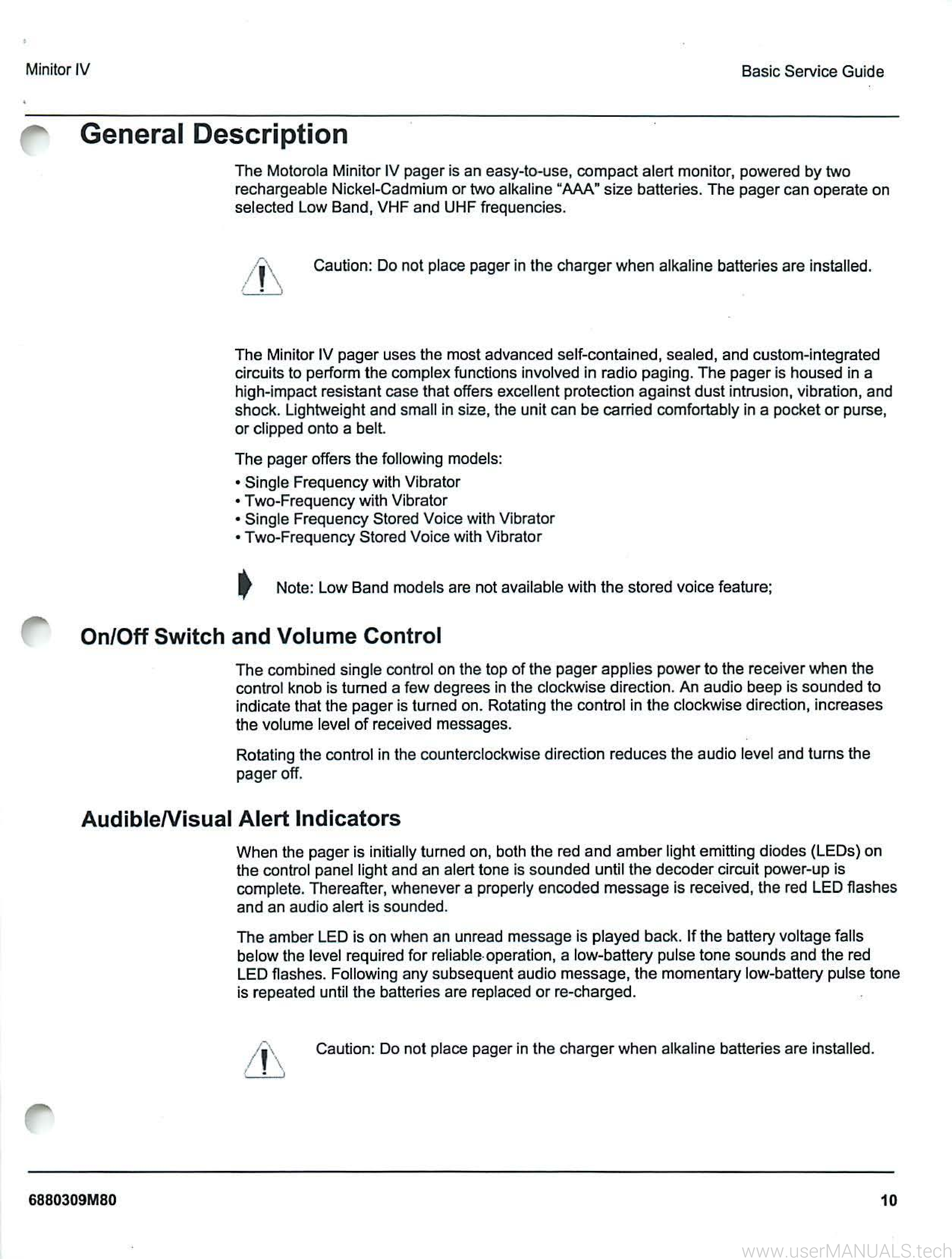 Motorola Minitor IV Basic Service, Page: 2