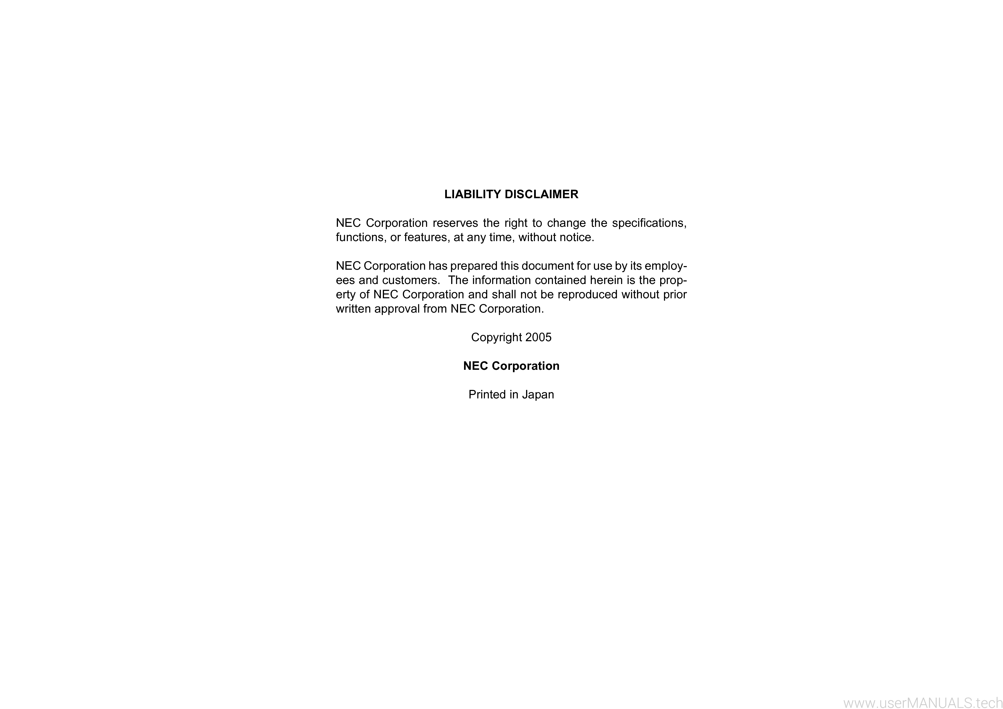 NEC Dterm Series 1 Manual