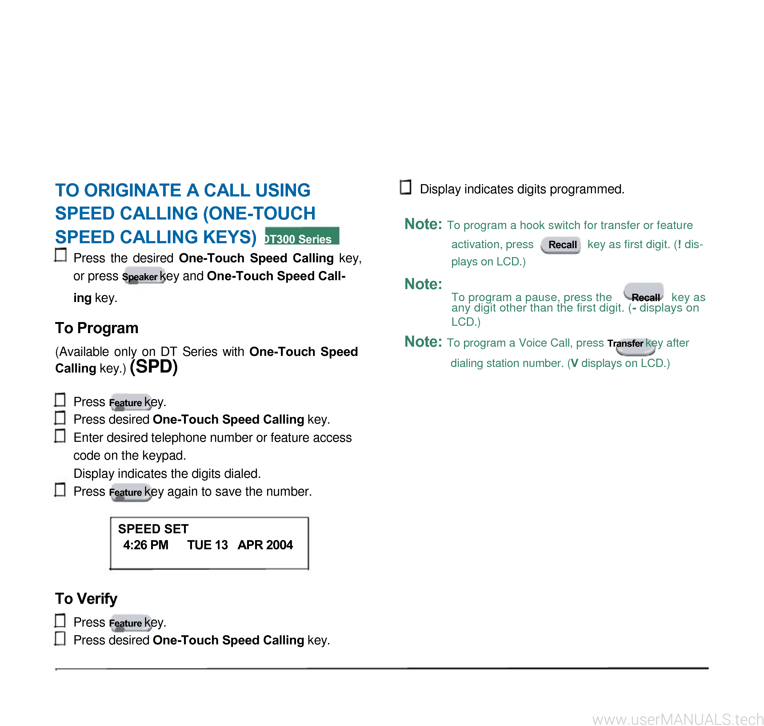 NEC Terminal DT300 Users Guide, Page 3