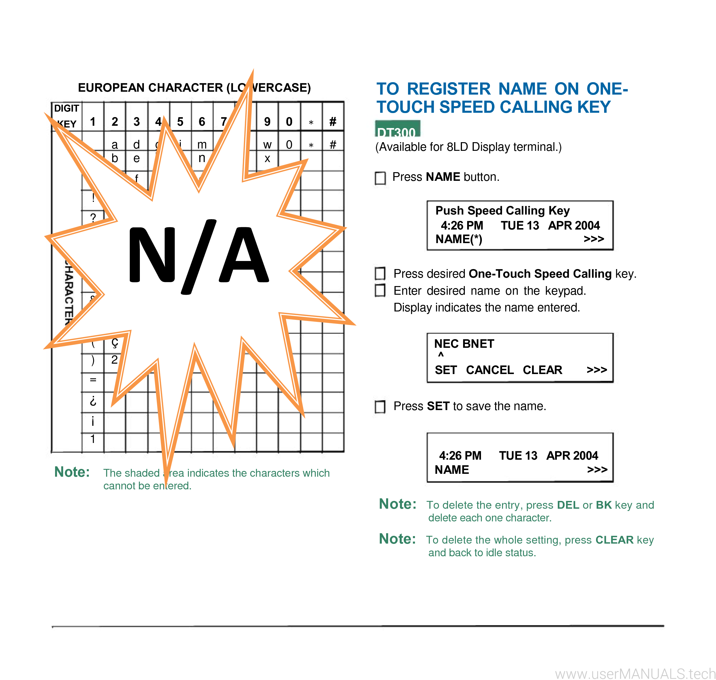 NEC Terminal DT300 Users Guide, Page 3